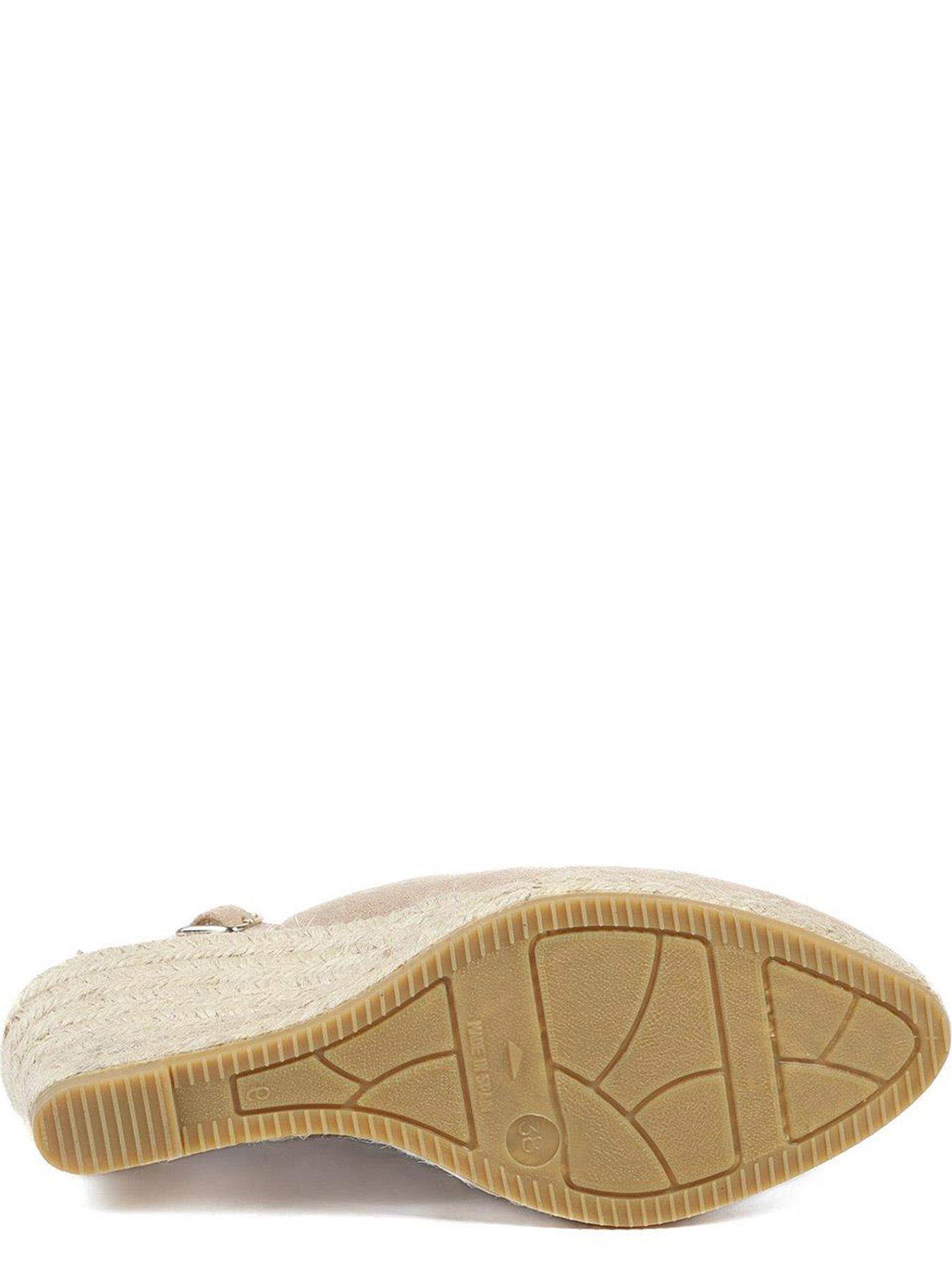 Image 5 of 5 of Jones Bootmaker Wide Fit Cederica Suede Wedge - Beige