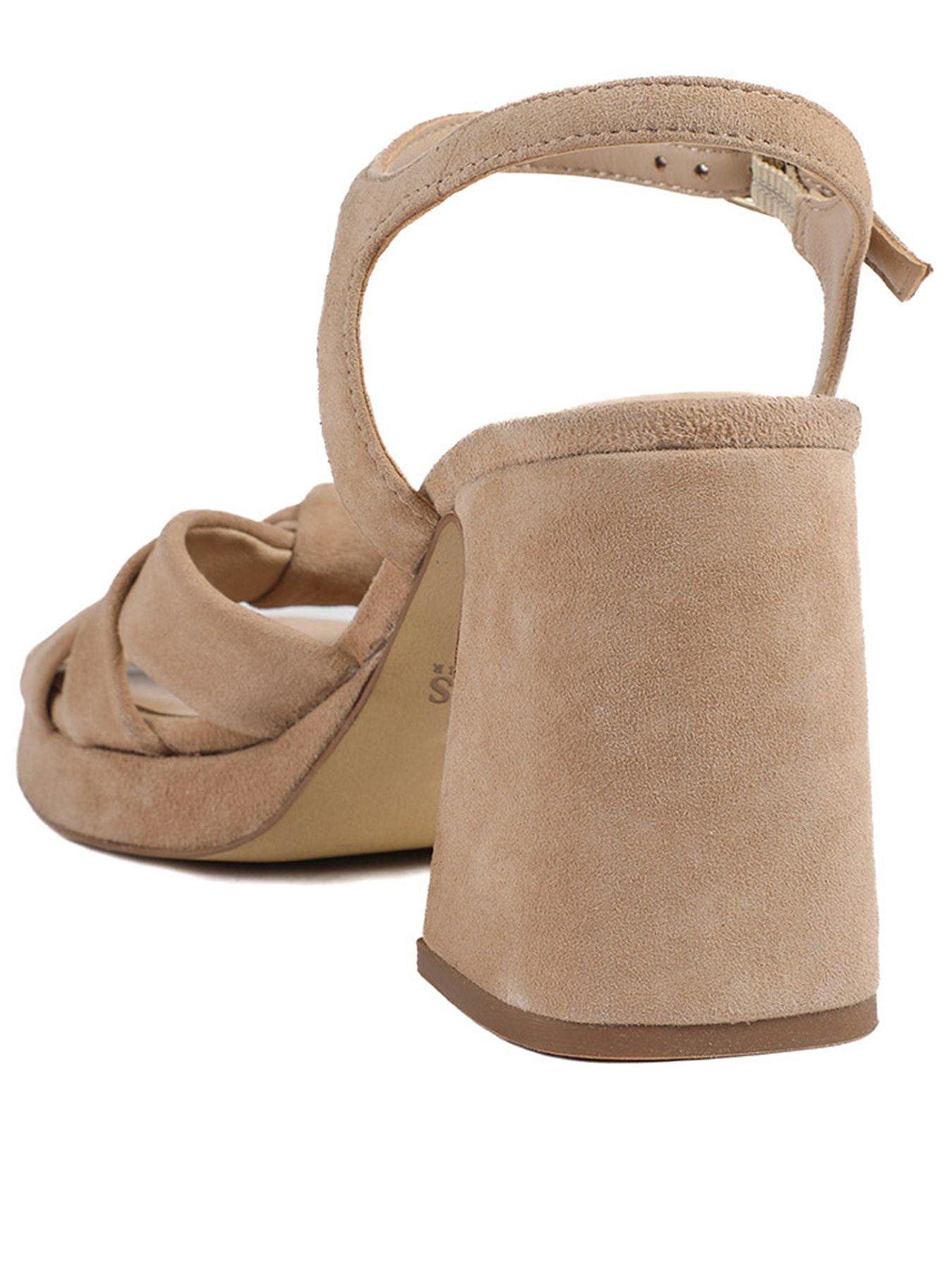 Image 3 of 6 of Jones Bootmaker Gloriana Block Heel Knot Sandal - Beige