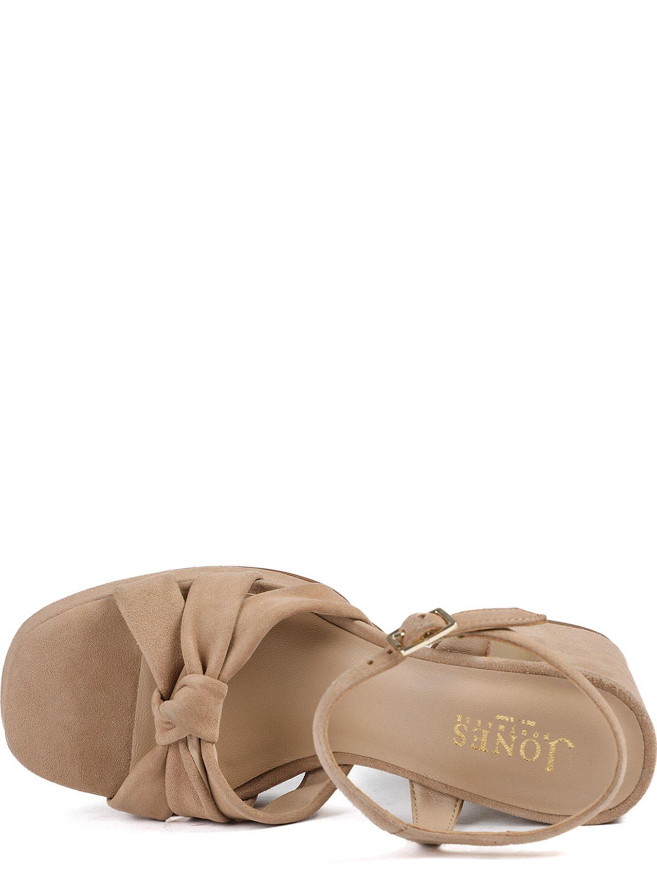 Image 4 of 6 of Jones Bootmaker Gloriana Block Heel Knot Sandal - Beige
