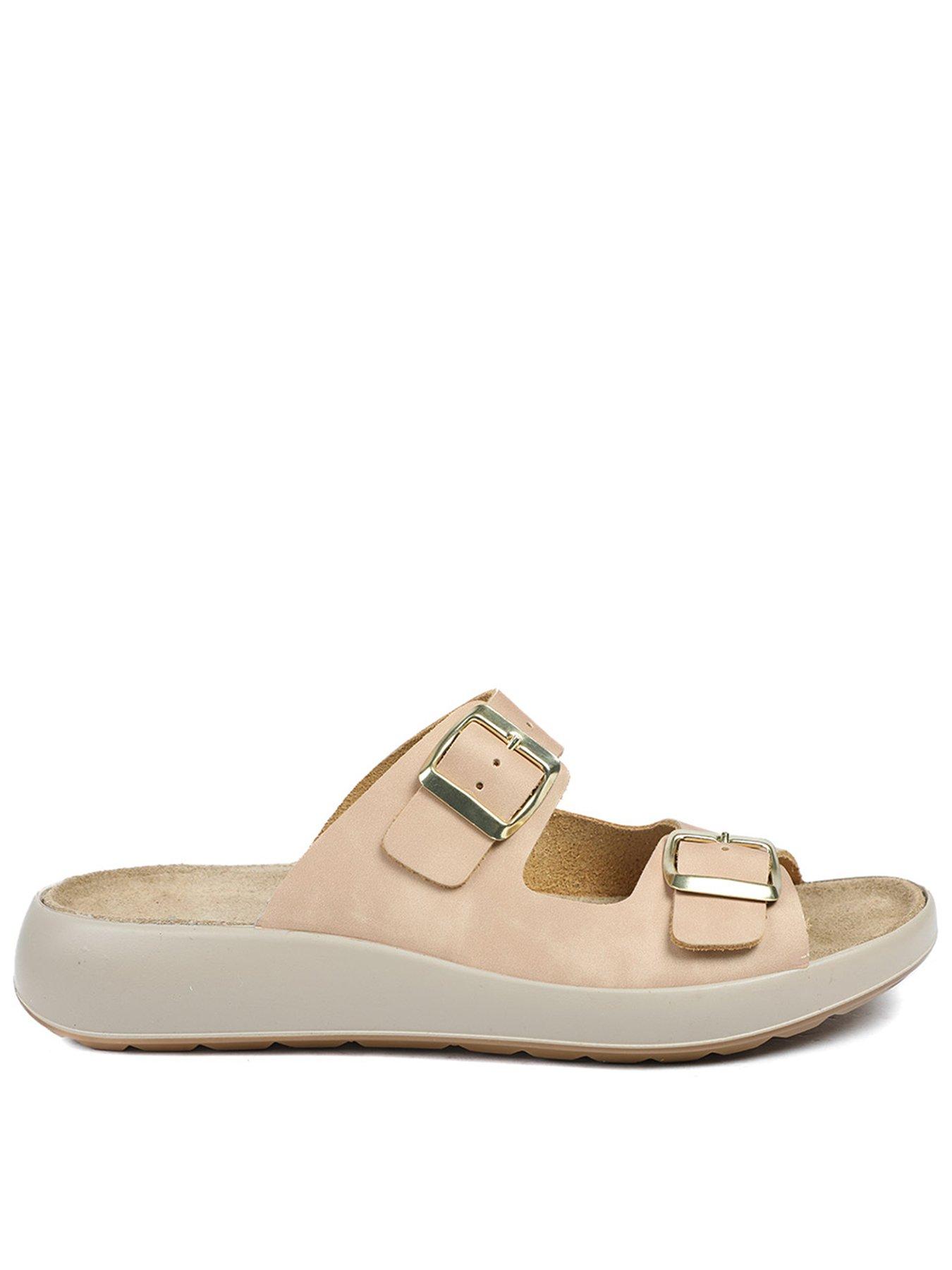 Image 1 of 5 of Jones Bootmaker Harlow Buckle Flat Sandal - Beige