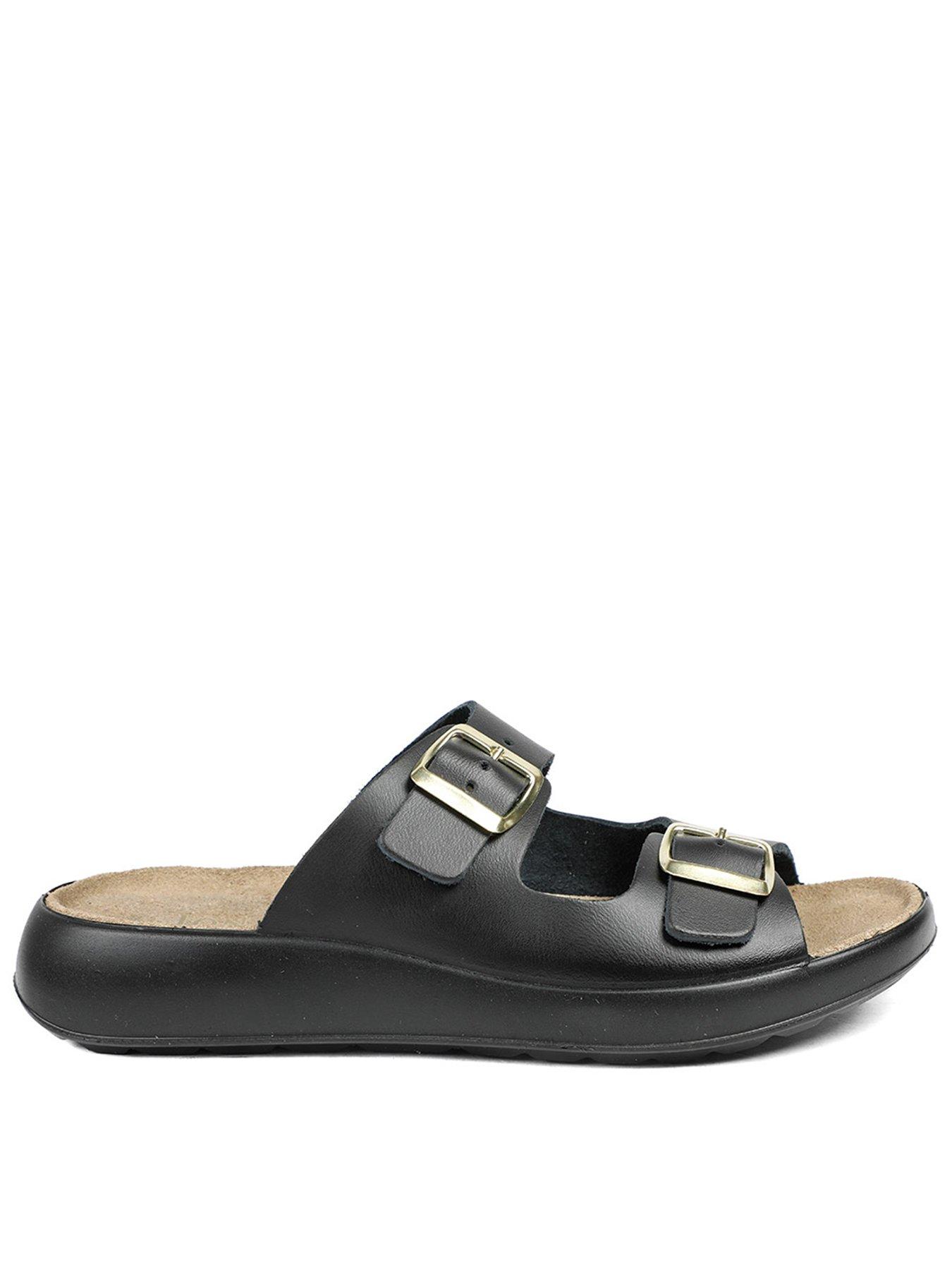 Jones Bootmaker Harlow Buckle Flat Sandal - Black