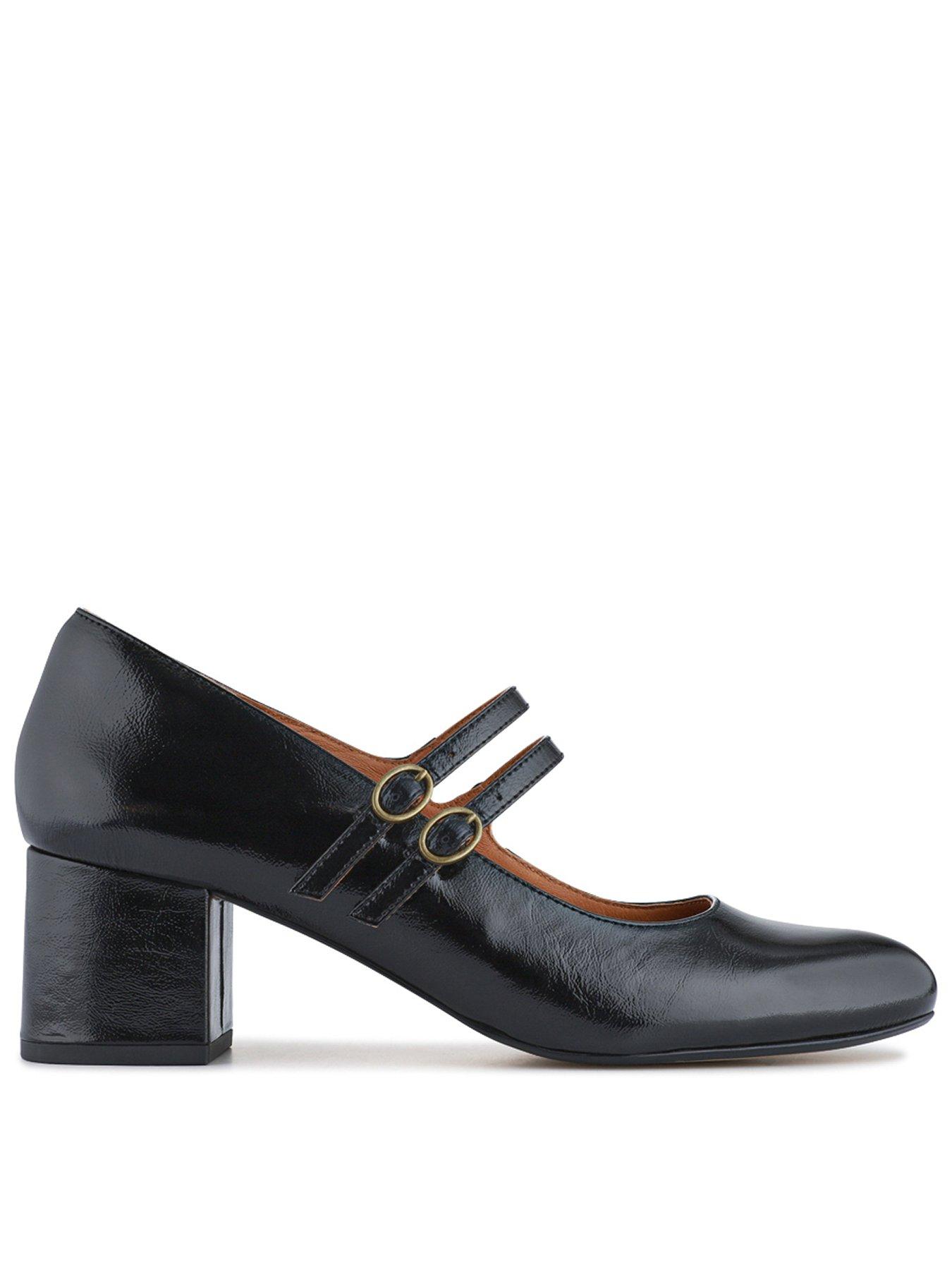 Jones Bootmaker Wide Fit Xanthi Double Strap Mary Jane - Black