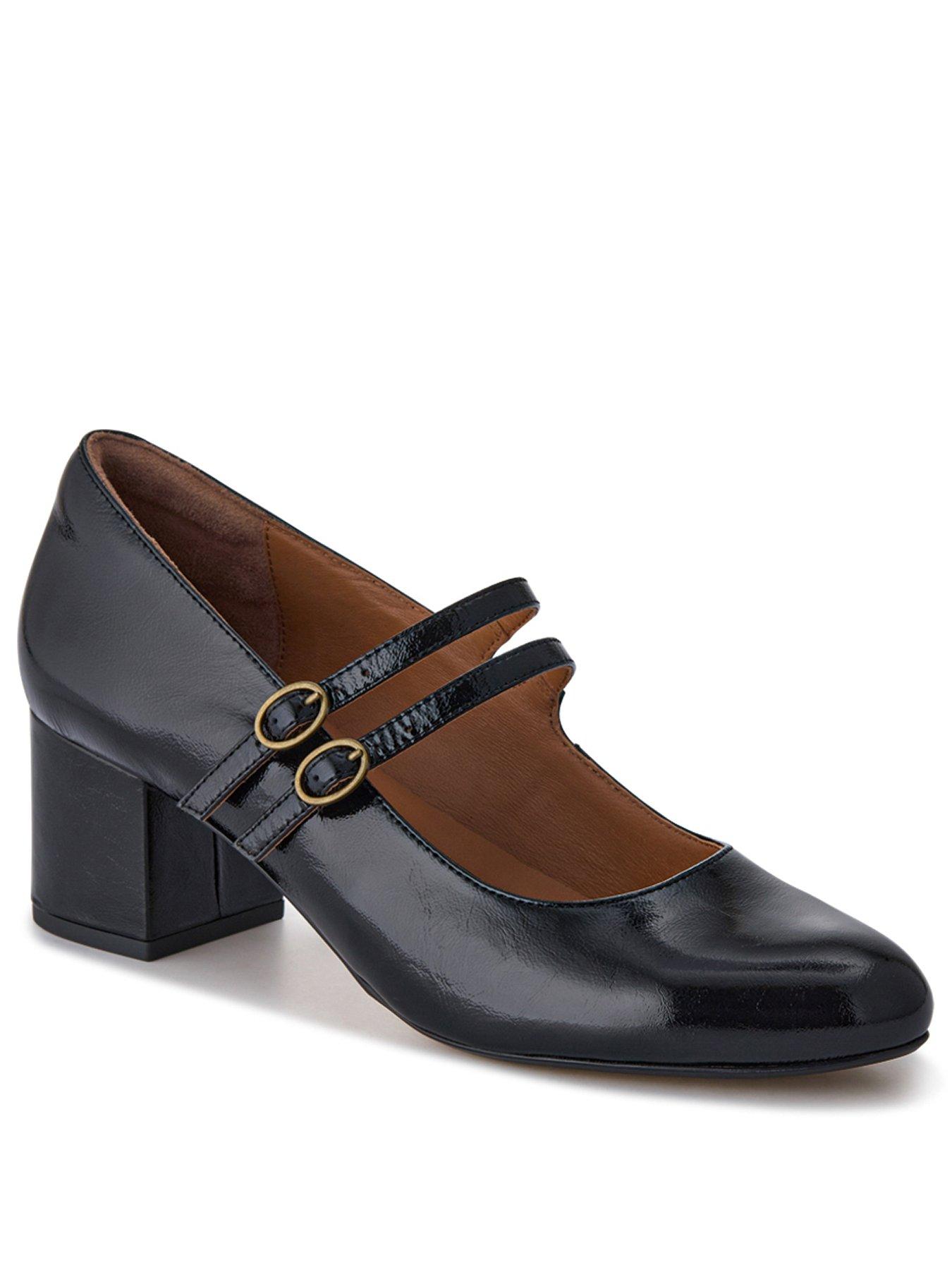 Jones Bootmaker Wide Fit Xanthi Double Strap Mary Jane - Black | Very