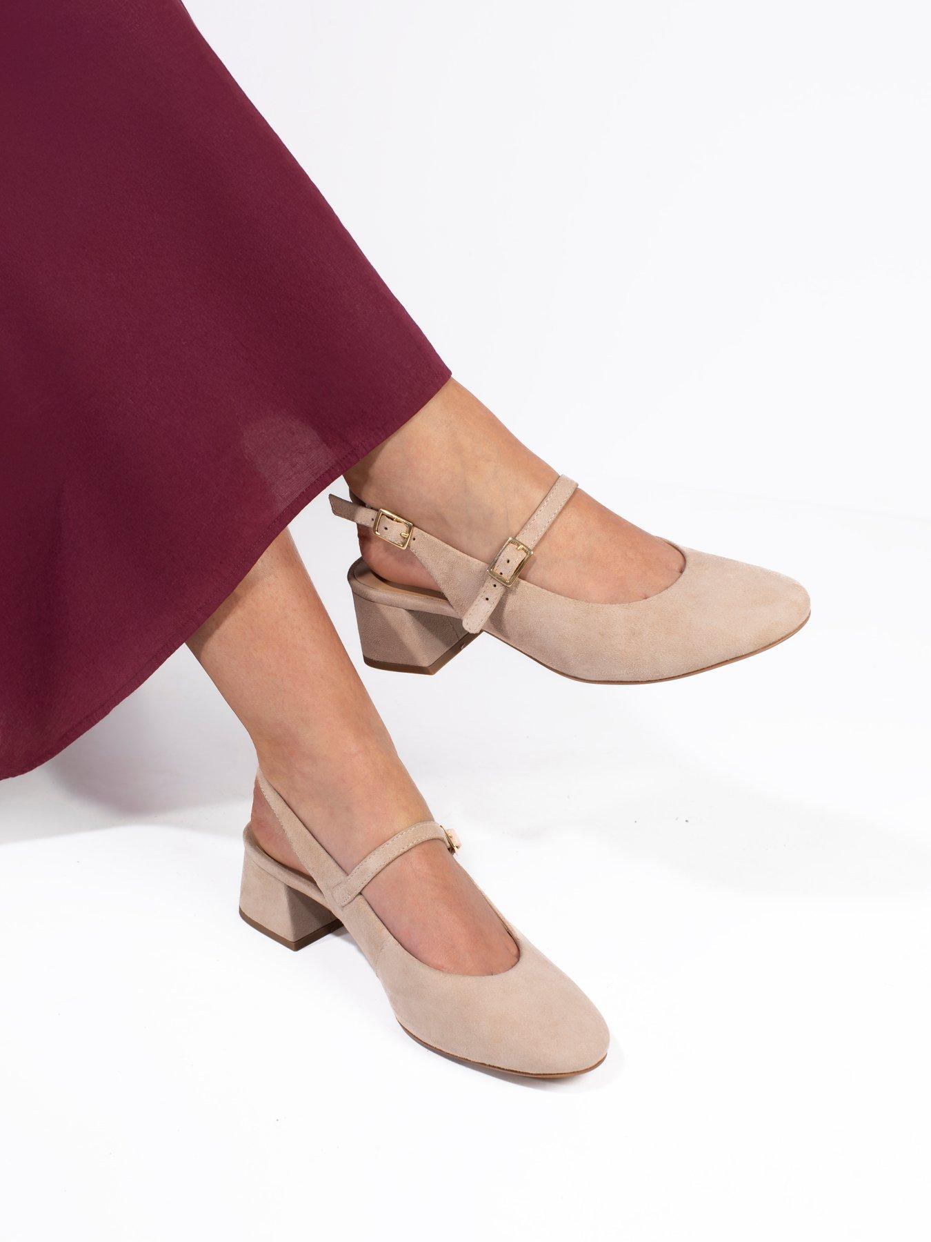 Image 6 of 6 of Jones Bootmaker Yamila Block Heel Mary Jane - Beige