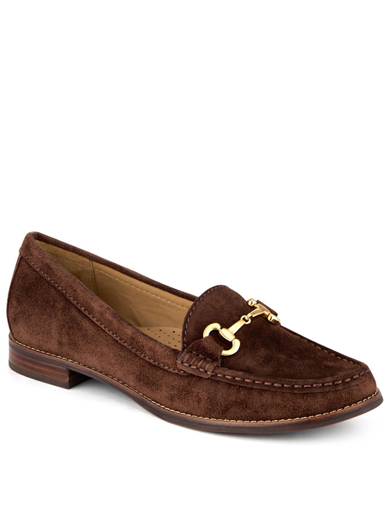 Image 1 of 6 of Jones Bootmaker Lex Suede Buckle Loafer - Brown