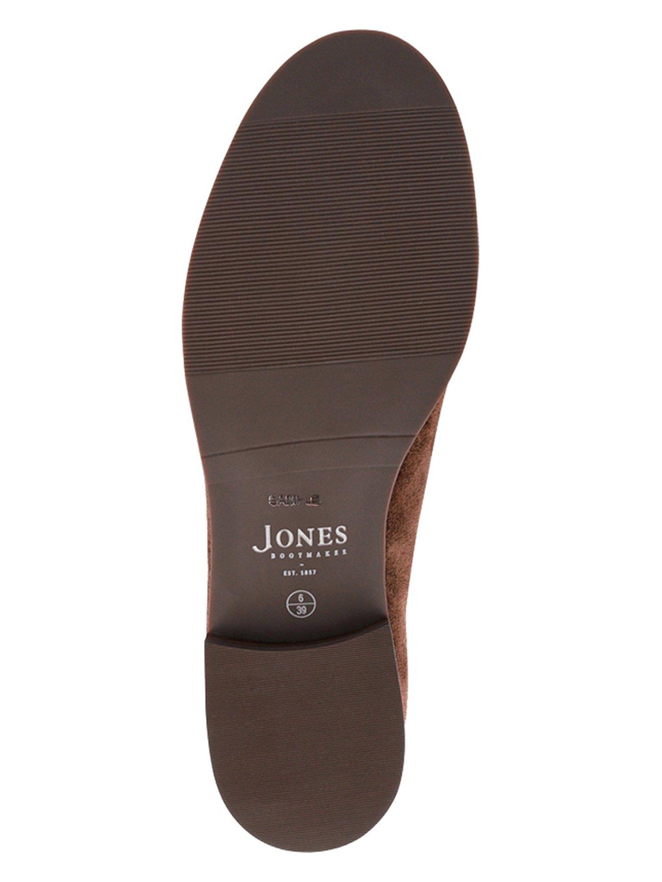 Image 5 of 6 of Jones Bootmaker Wide Fit Lex Suede Buckle Loafer - Brown
