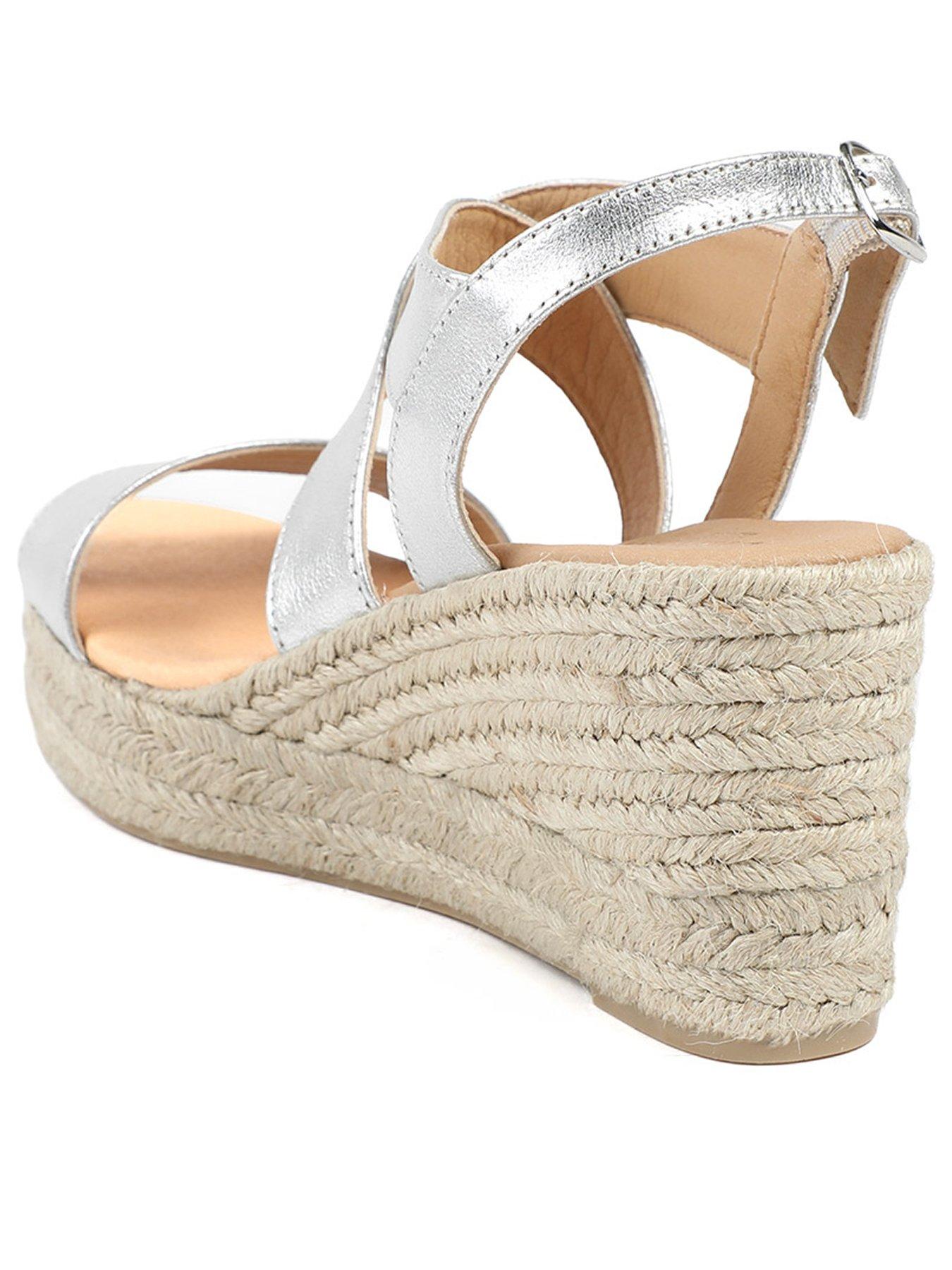 Image 3 of 5 of Jones Bootmaker Romilly Crossover Strap Wedge - Silver