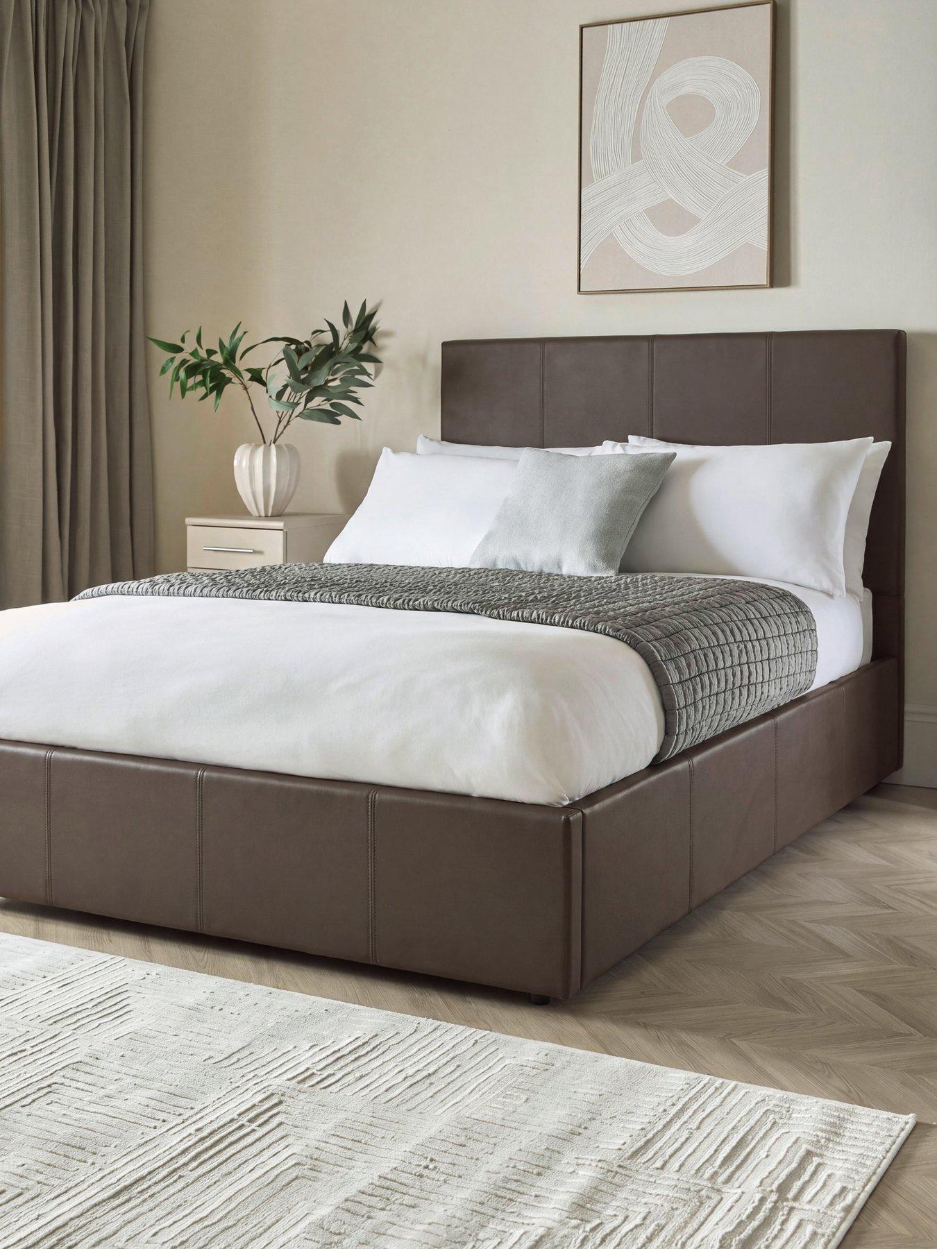 Image 1 of 7 of The Very Collection Marston Faux Leather Side Lift Up Bed with Mattress Options (Buy &amp; SAVE!) - Chocolate -&nbsp;FSC&reg; Certified