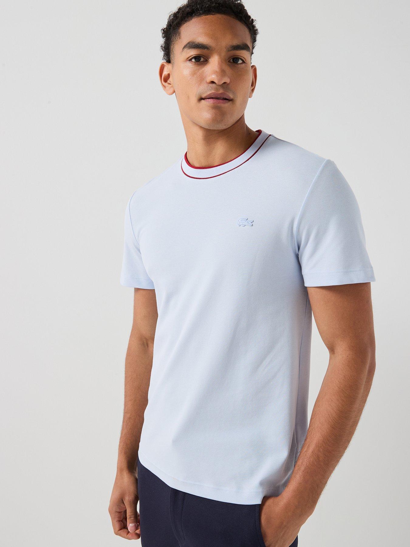Lacoste Regular Fit Tipped Pique T-shirt - Light Blue