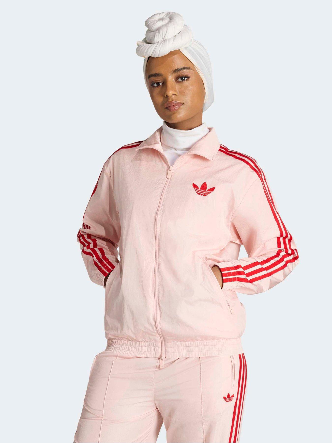 adidas Originals Firebird Loose Tracksuit Top, Sandy Pink, Size Xs, Women