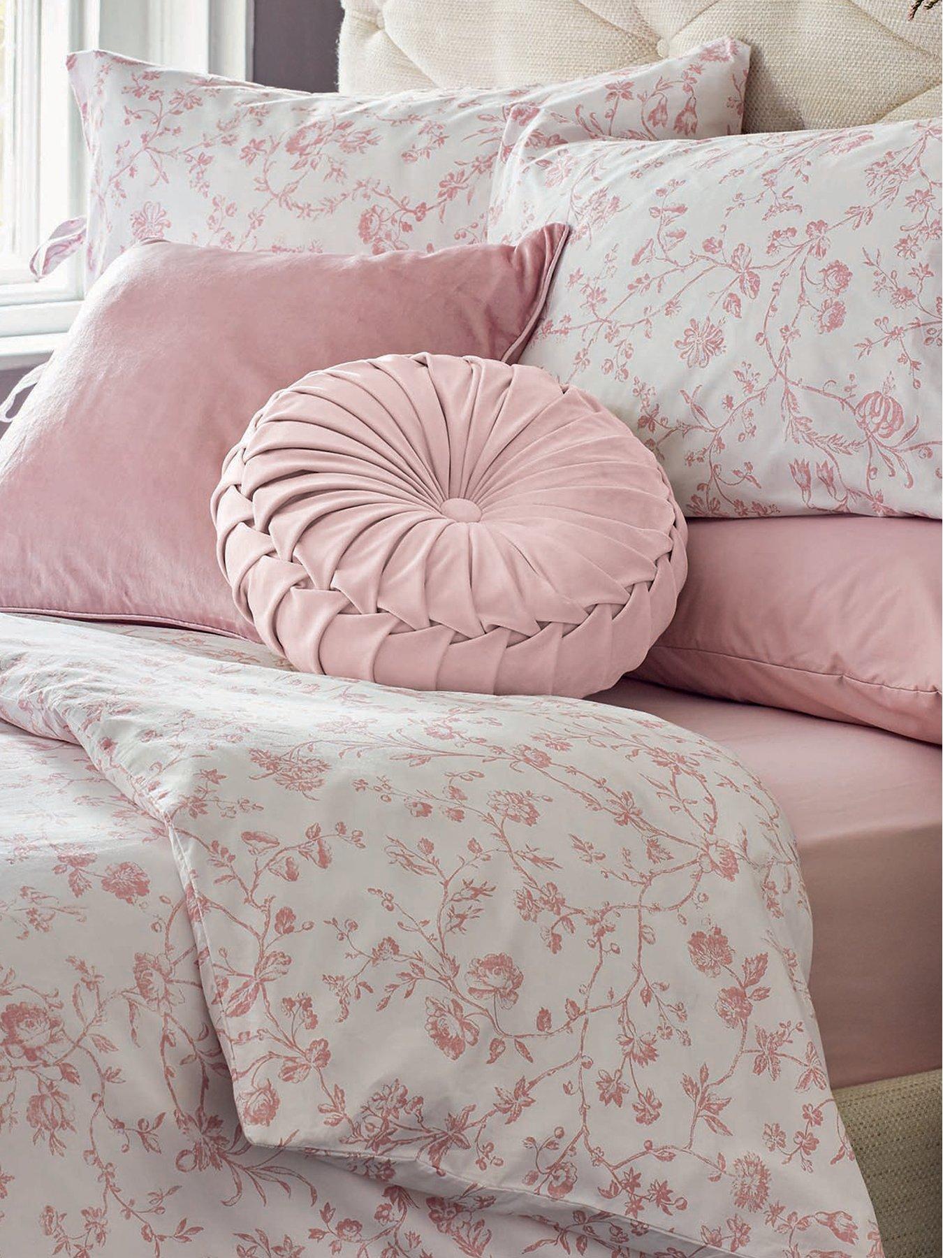 Laura Ashley Aria Standard Pillowcase Pair 50cm x 75cm Blush