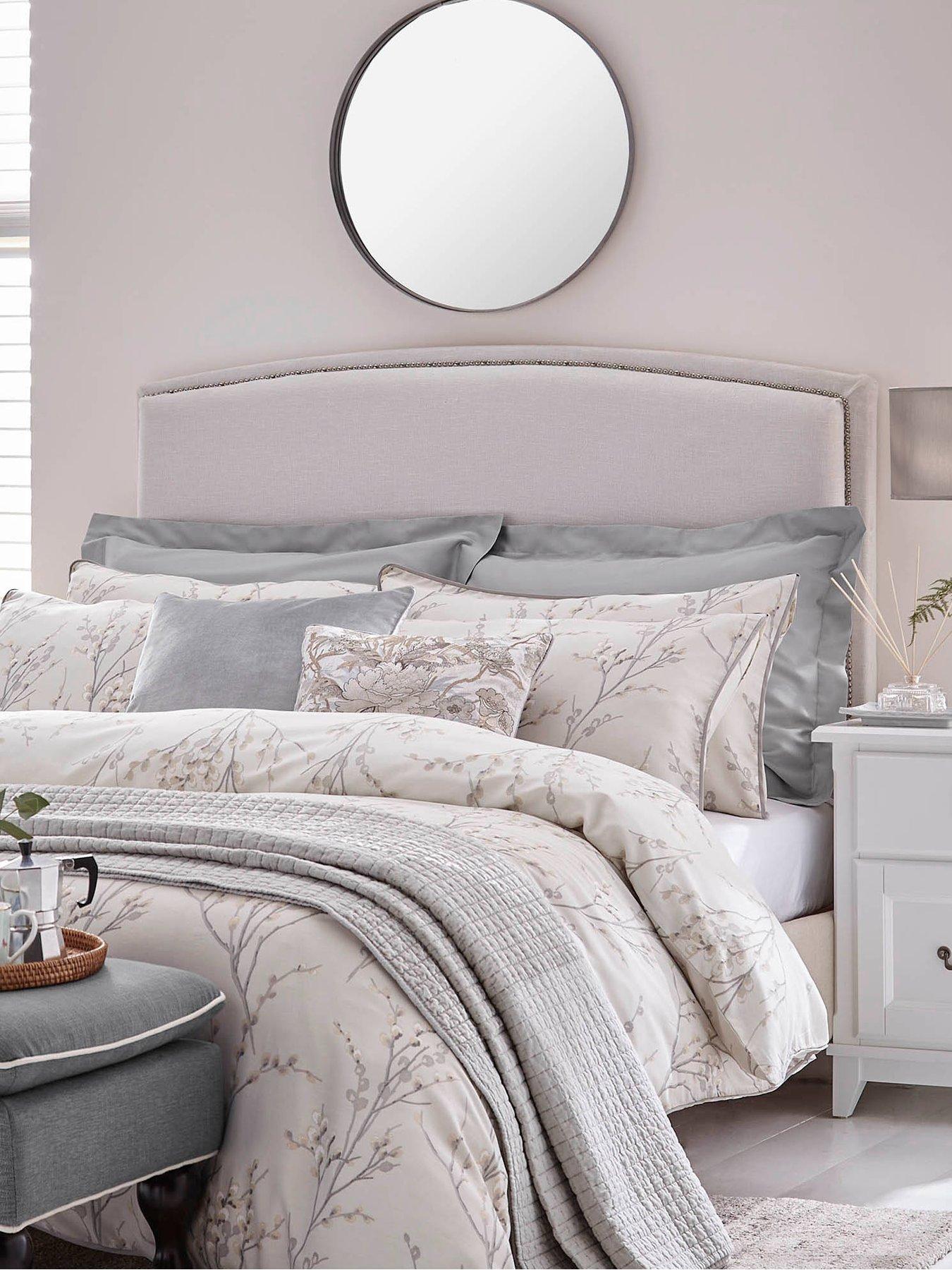Laura Ashley PussyWillow Standard Pillowcase Pair 50cm x 75cm Dove Grey