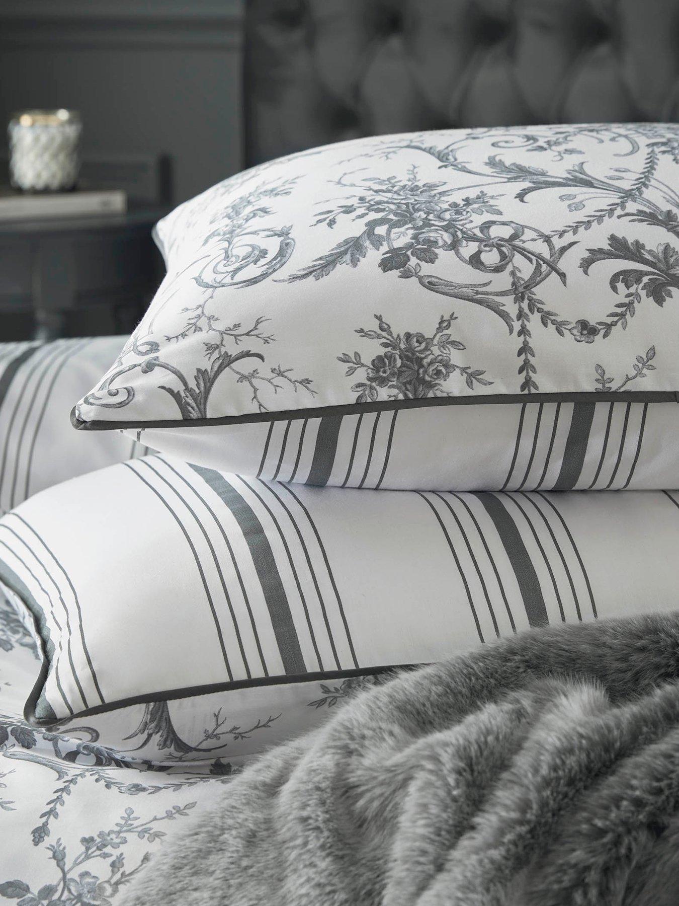 Image 4 of 4 of Laura Ashley Tuileries 100% Cotton Standard Pillowcase Pair 50cm x 75cm Duck Egg