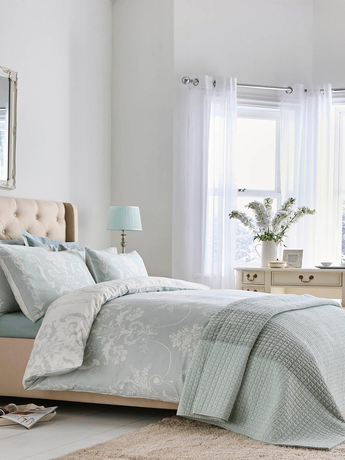 Laura Ashley Lajosette Quilt Set Duck Egg