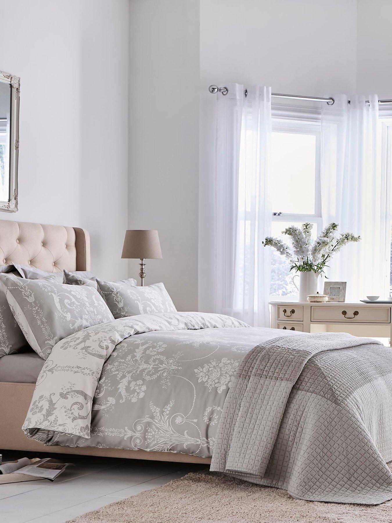 Laura Ashley Lajosette Standard Pillowcase Pair 50x75cm Dove Grey