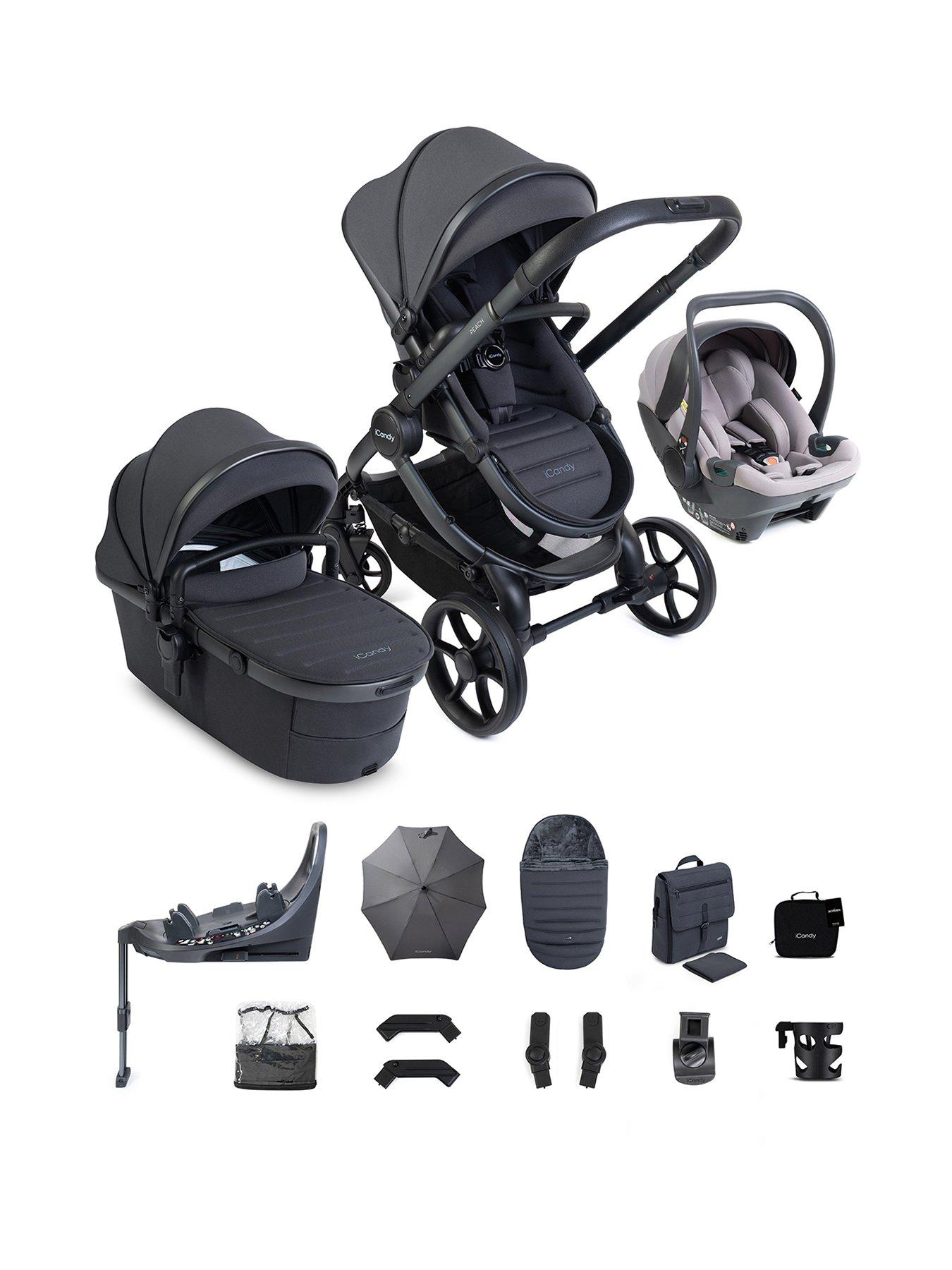 iCandy Peach 8 Travel System with Storm Grey Cocoon 360, Grey