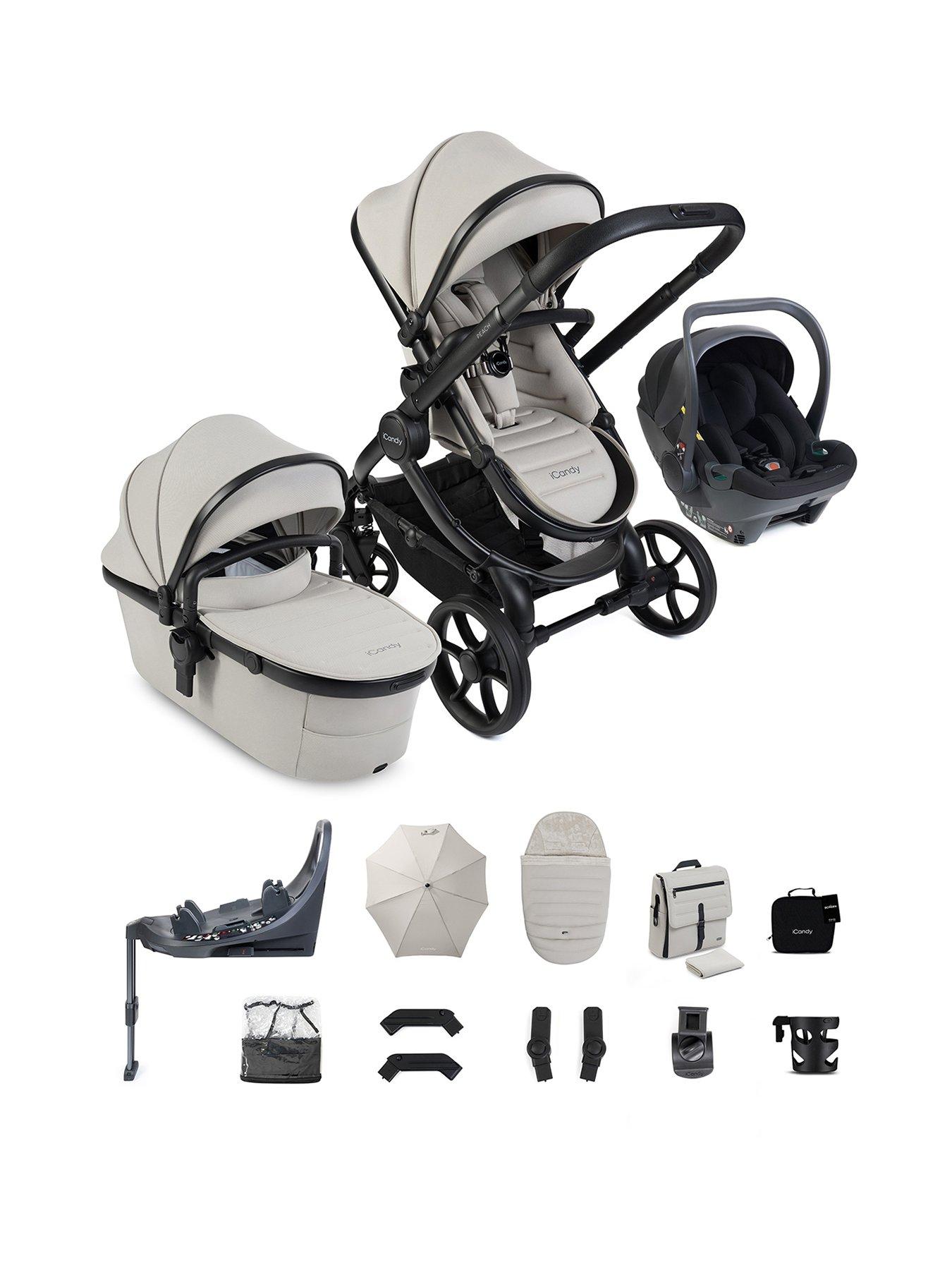 iCandy Peach 8 Travel System with Black Cocoon 360, Taupe