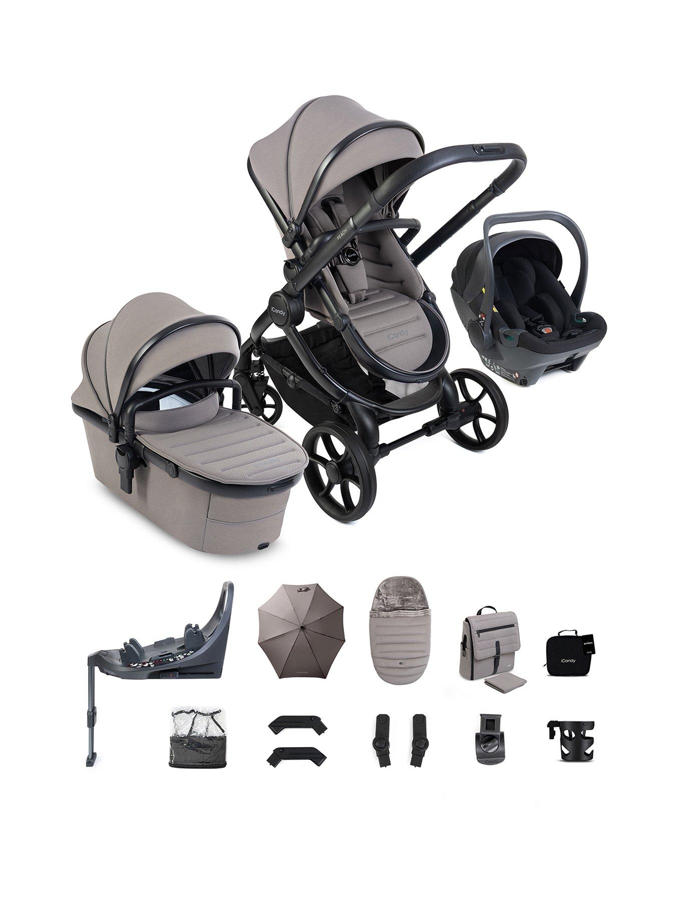 iCandy Peach 8 Travel System with Black Cocoon 360, Porcini