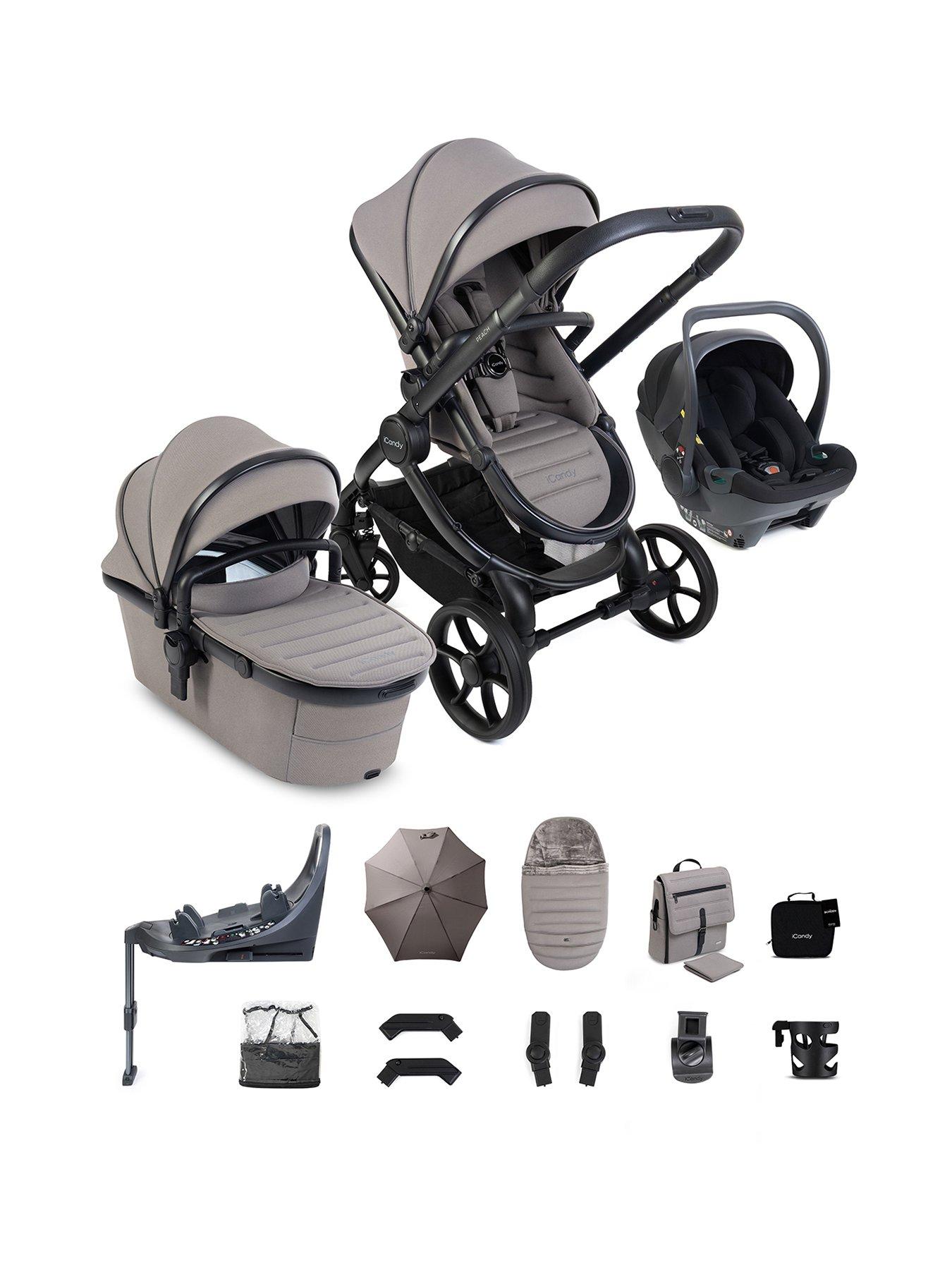 iCandy Peach 8 Travel System with Black Cocoon 360 - Porcini