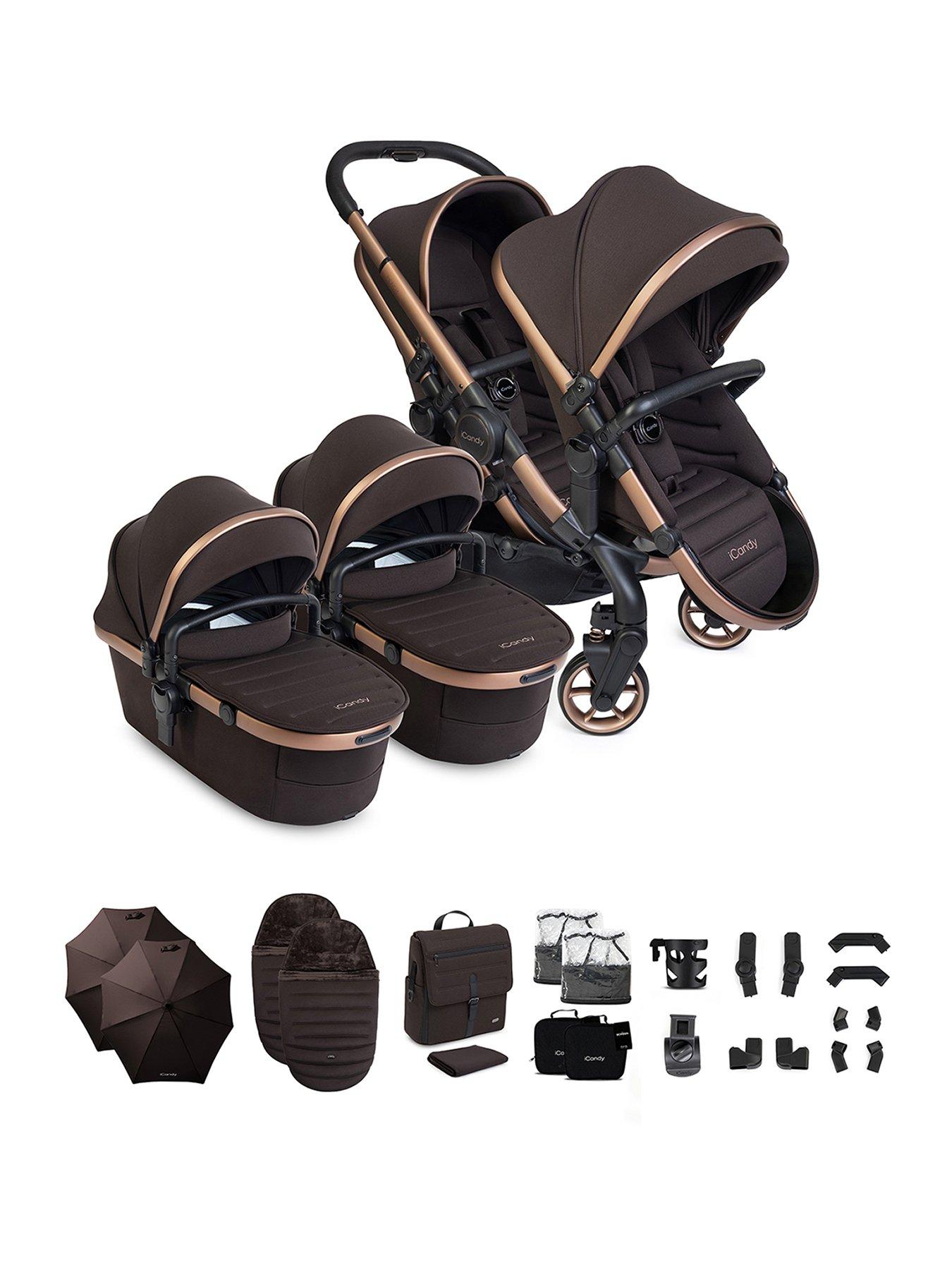 Icandy Peach 8 Twin Complete Pushchair Editions Bundle - Pecan