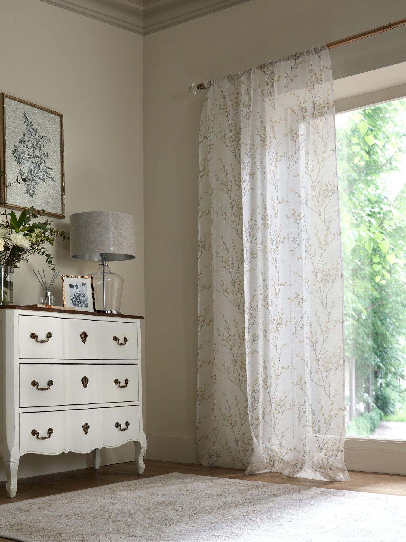 Laura Ashley Pussy Willow Voile Curtains Dove
