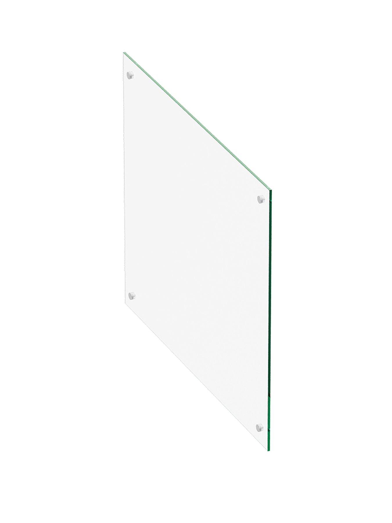 Image 2 of 7 of Living and Home Transparent Pre-drilled Tempered Glass Splashback For Cookers, 70cm W X 60cm D