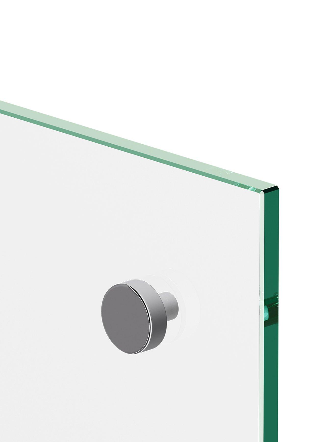 Image 6 of 7 of Living and Home Transparent Pre-drilled Tempered Glass Splashback For Cookers, 70cm W X 60cm D
