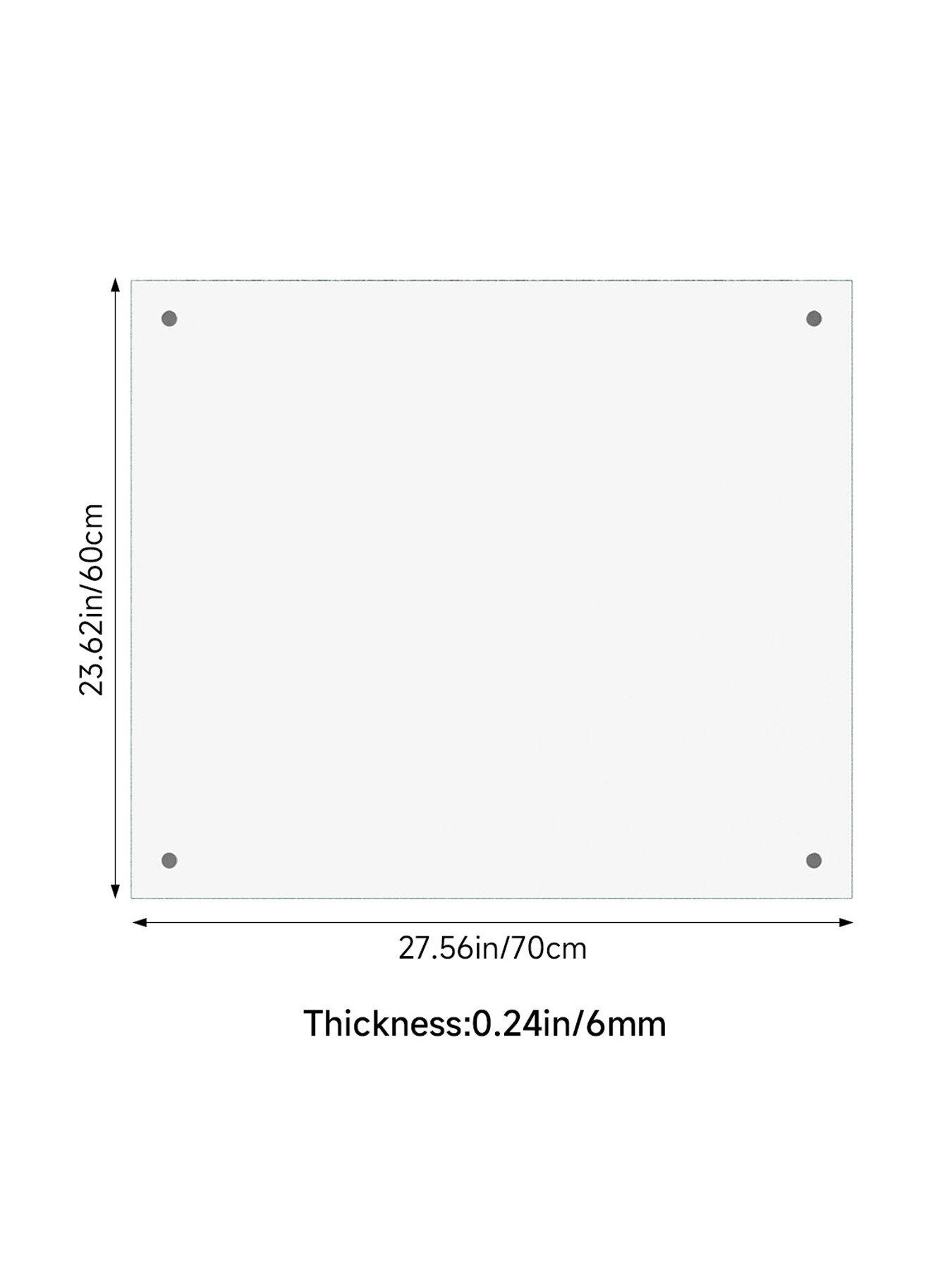 Image 7 of 7 of Living and Home Transparent Pre-drilled Tempered Glass Splashback For Cookers, 70cm W X 60cm D