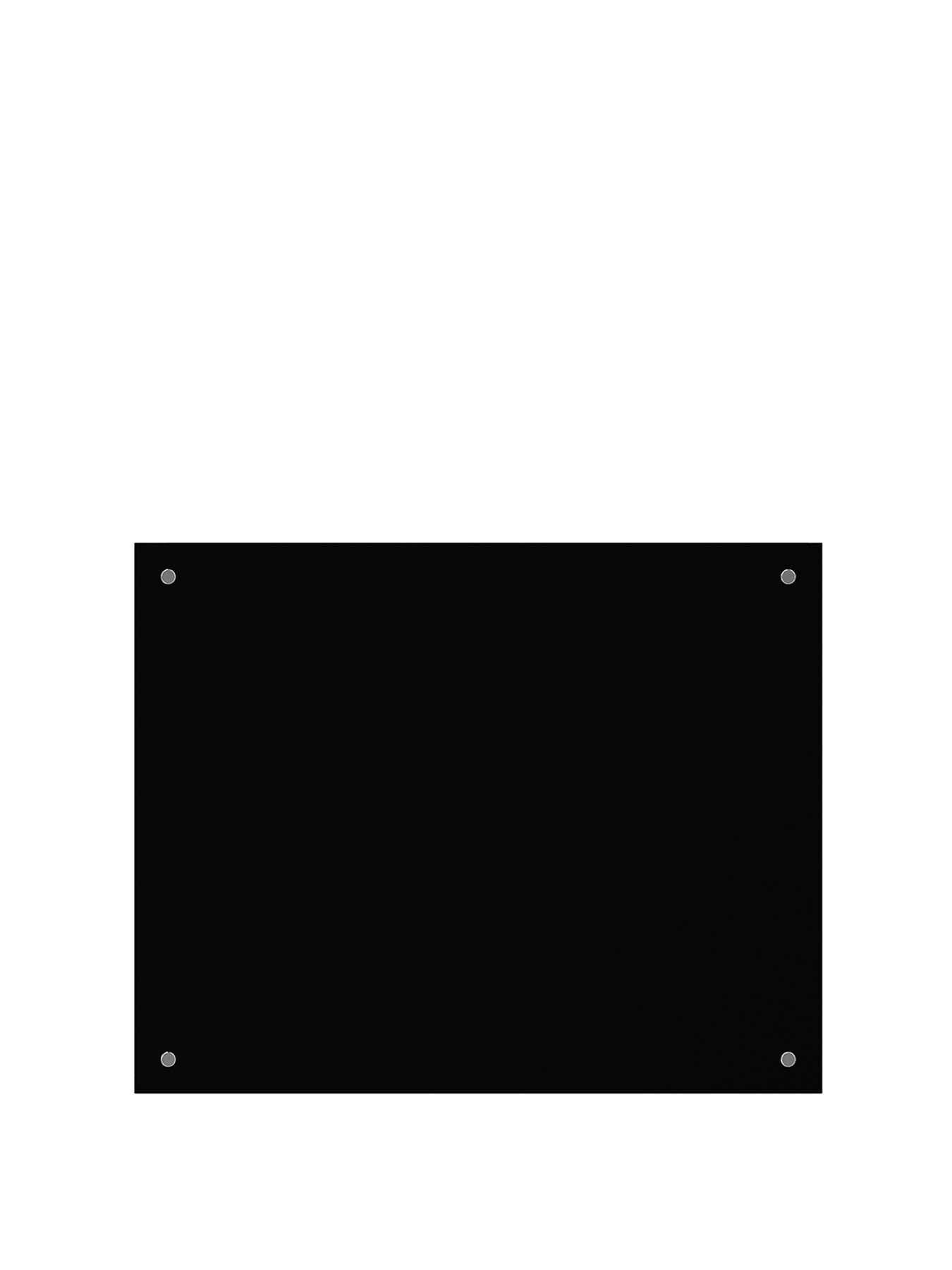 Image 2 of 7 of Living and Home Black Pre-drilled Tempered Glass Splashback For Cookers, 75cm W X 60cm D