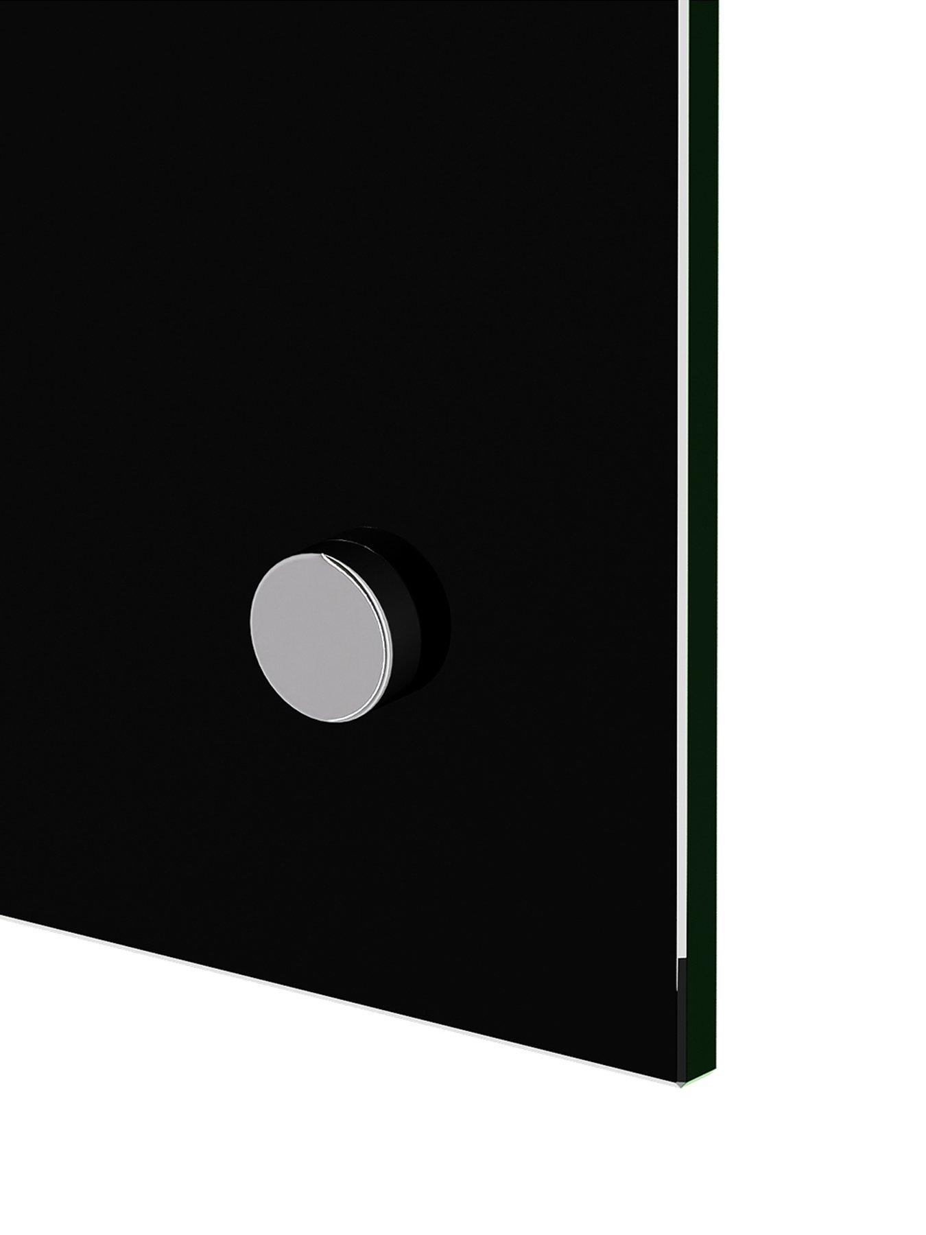Image 6 of 7 of Living and Home Black Pre-drilled Tempered Glass Splashback For Cookers, 75cm W X 60cm D