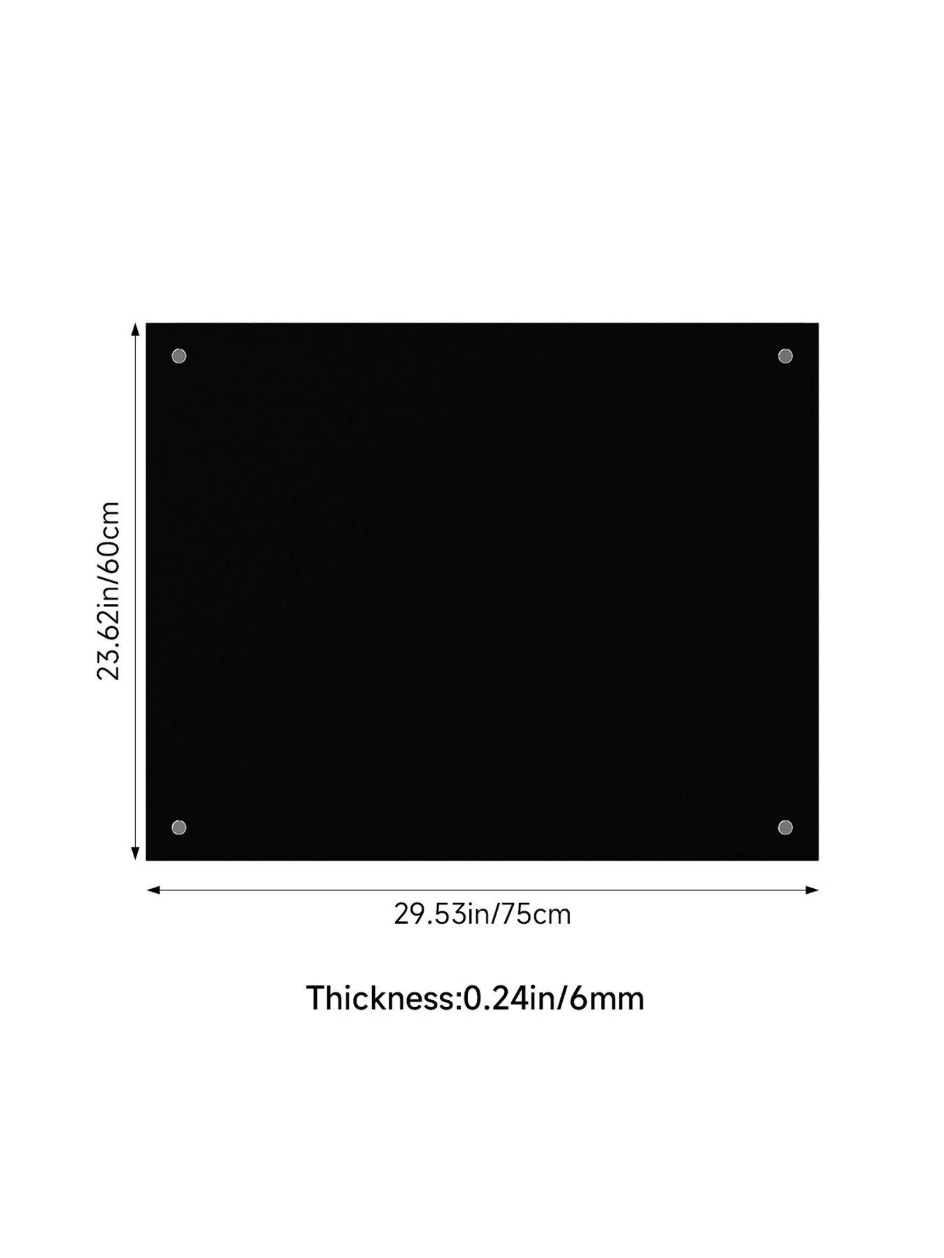 Image 7 of 7 of Living and Home Black Pre-drilled Tempered Glass Splashback For Cookers, 75cm W X 60cm D