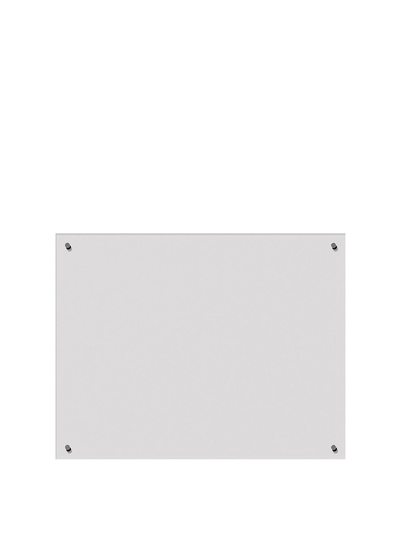 Image 2 of 7 of Living and Home White Pre-drilled Tempered Glass Splashback For Cookers, 90cm W X 70cm D