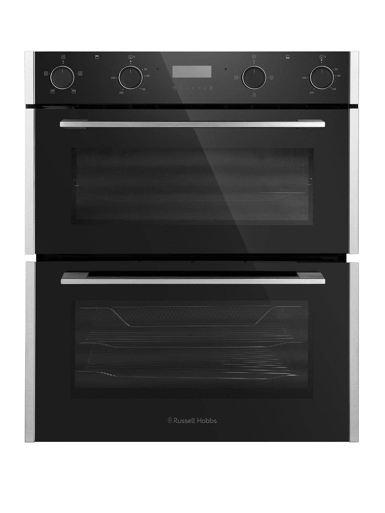 Russell Hobbs RH72DEO1003BS Built-In 92L Electric Double Oven in Black with Stainless Steel Strips?