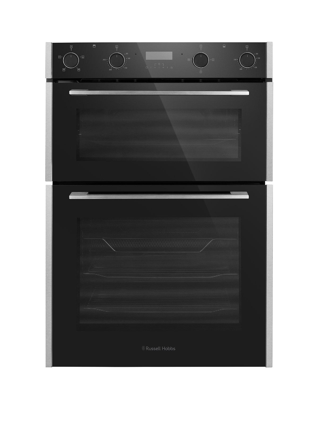 Russell Hobbs RH89DEO2003BS Built-In 110L Electric Double Oven in Black with Stainless Steel Strips?