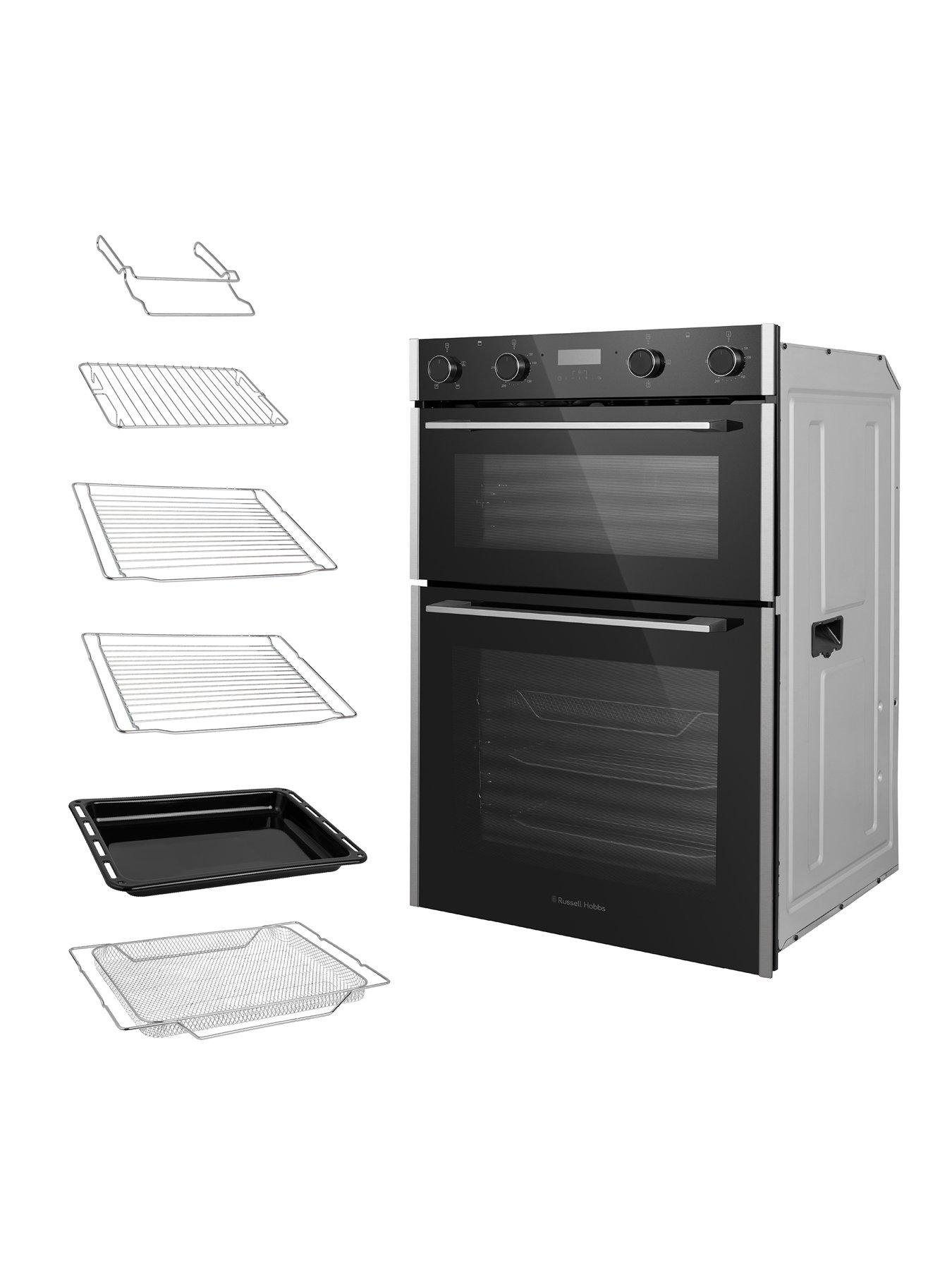 Image 3 of 3 of Russell Hobbs RH89DEO2003BS Built-In 110L Electric Double Oven in Black with Stainless Steel Strips?
