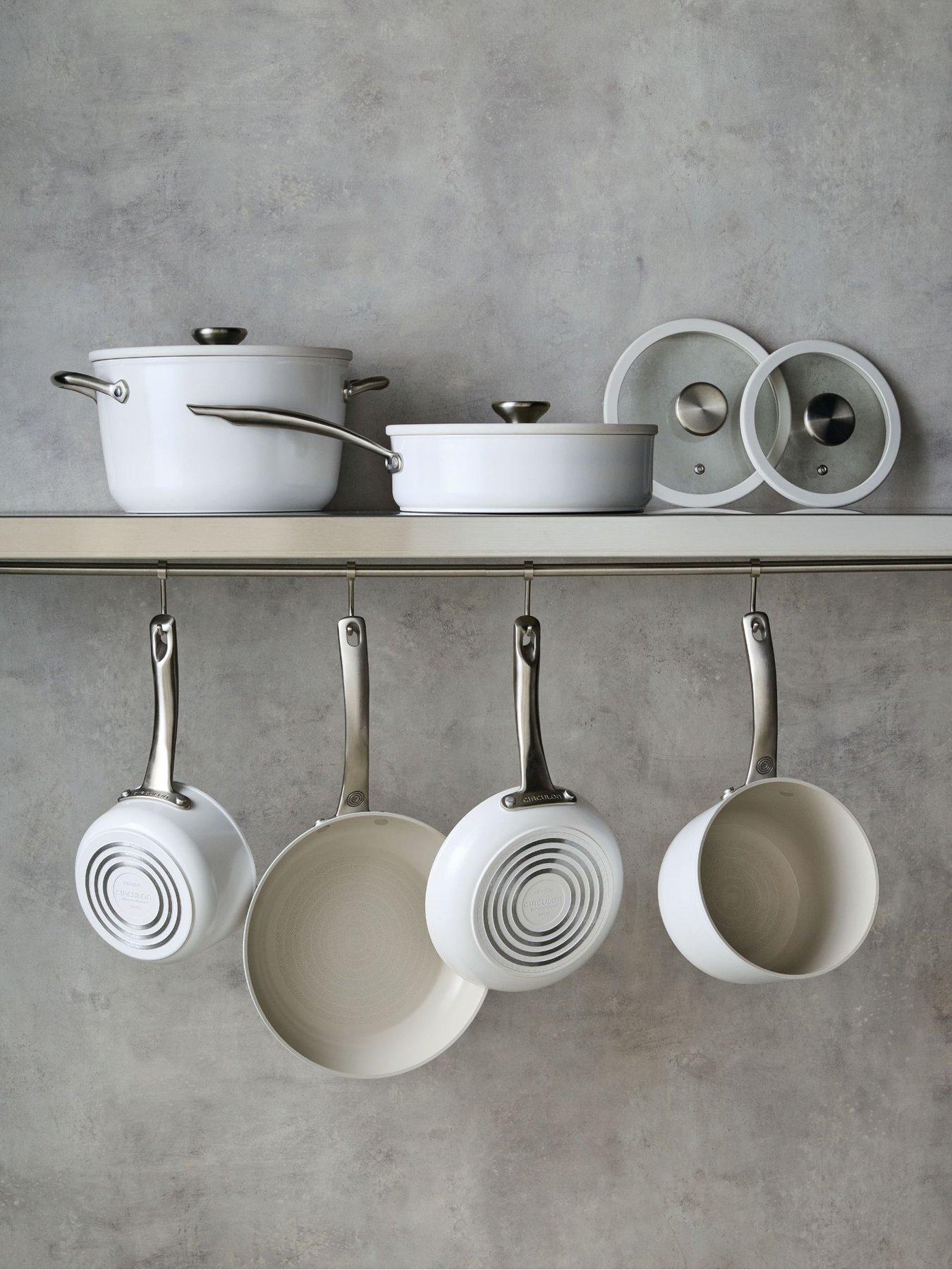 Circulon Halo With Laserdefense Set Of 6 Induction Hob Ceramic Non Stick Pots  &  Pans - Made Without Pfas, Non Toxic, Dishwasher  &  Oven Safe
