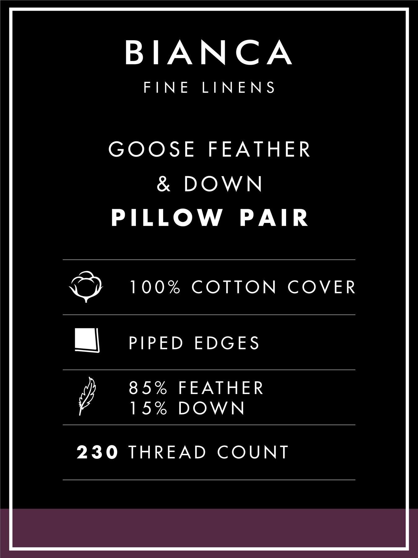 Image 4 of 4 of Bianca Goose Feather & Down  Pillow Pairs