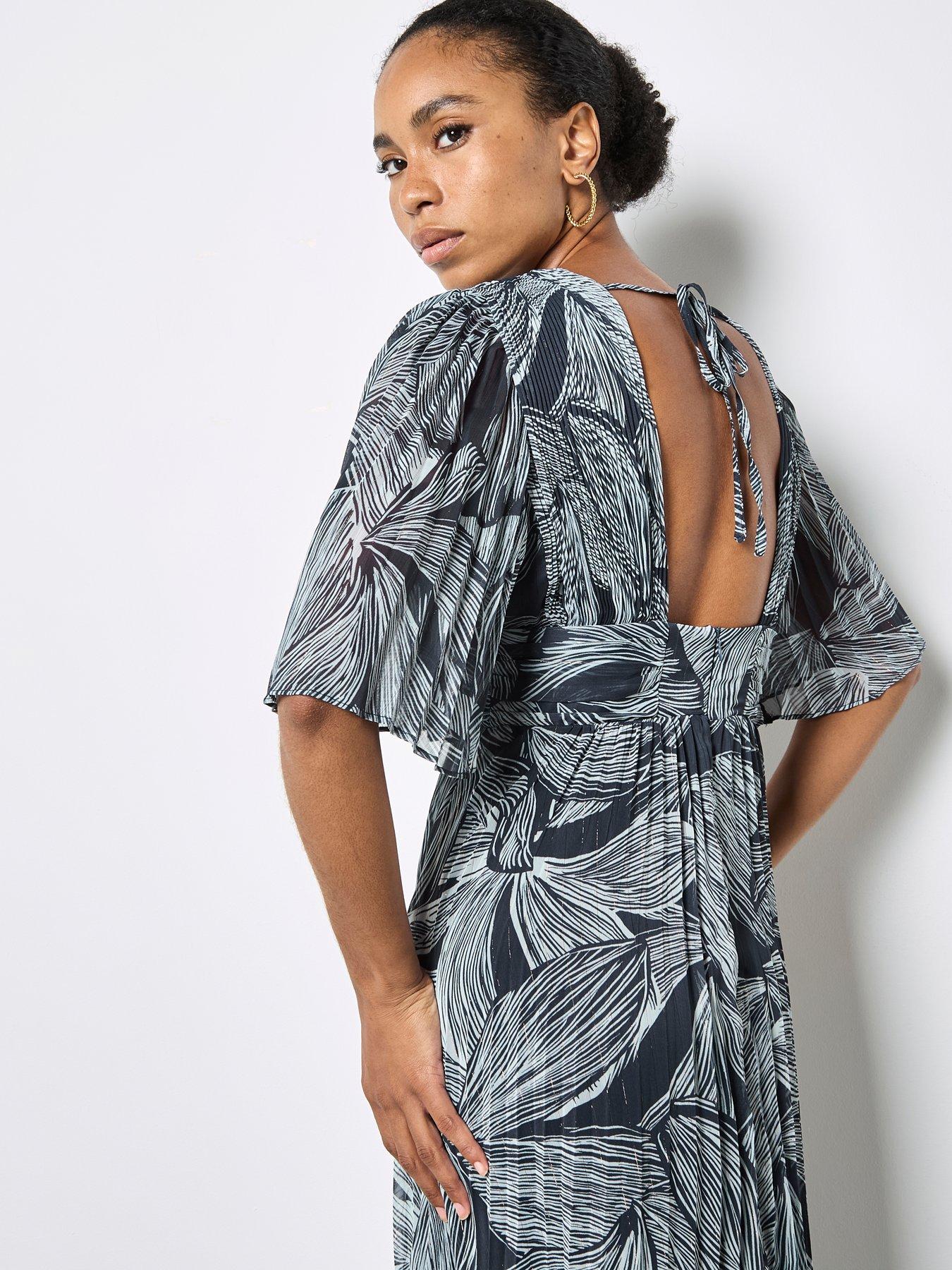 floral chiffon dress uk Watercolour Floral Chiffon Maxi Dress