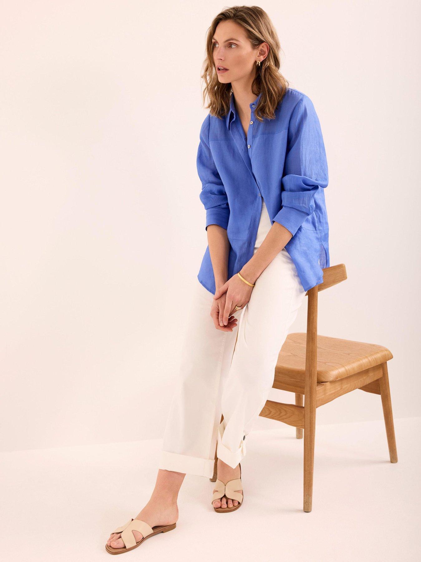 Image 3 of 6 of Mint Velvet Cropped Wide Chino - White