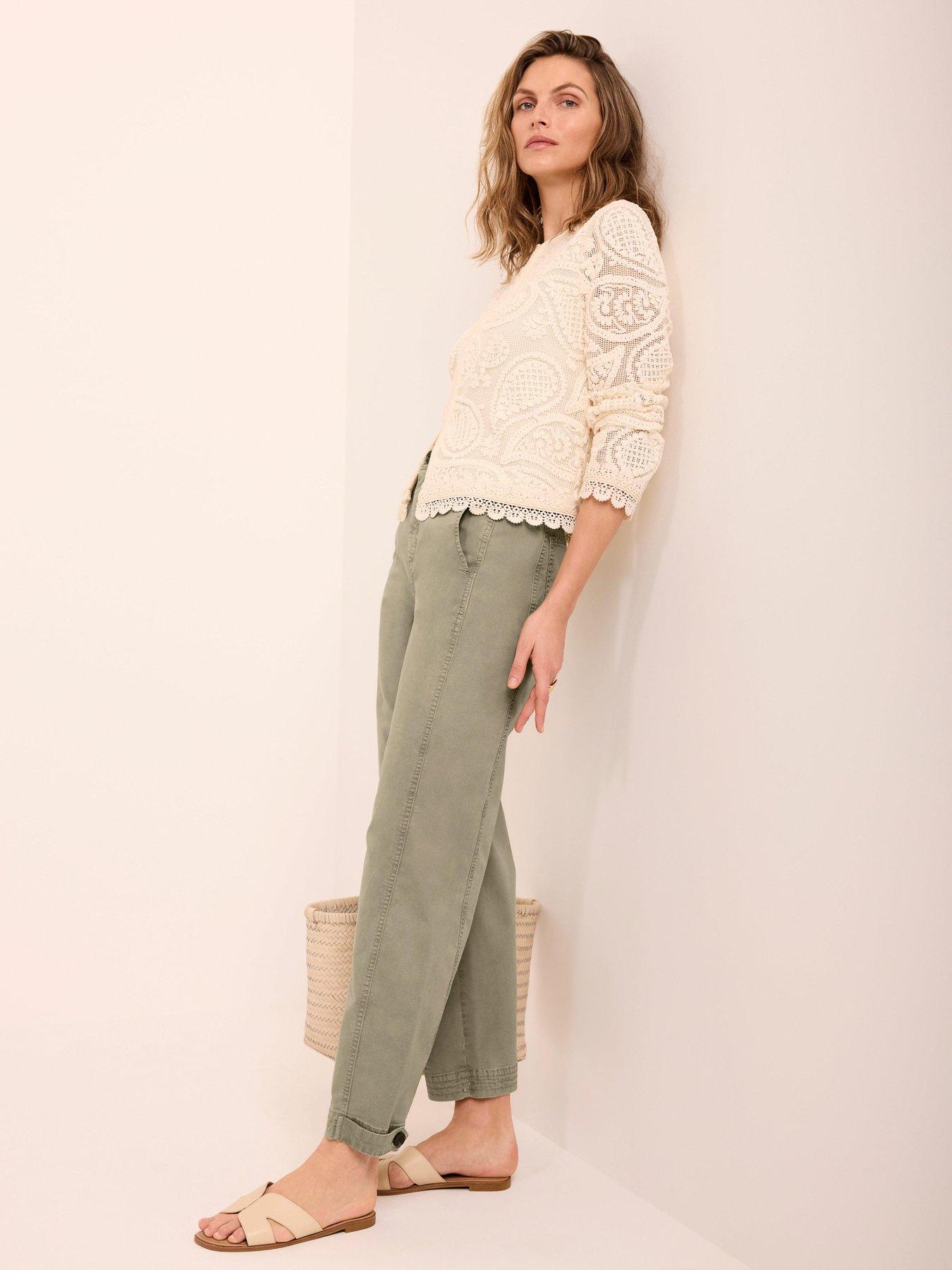 Mint Velvet Khaki Washed Barrel Chino - Green