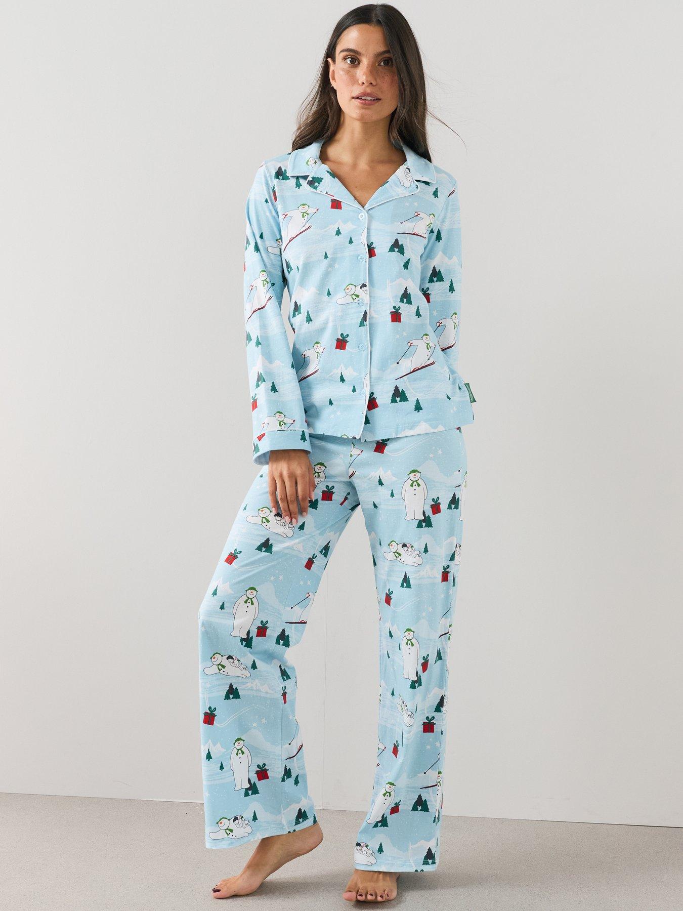 Image 2 of 7 of The Very Collection Womens The Snowman Family Christmas Revere Pyjama