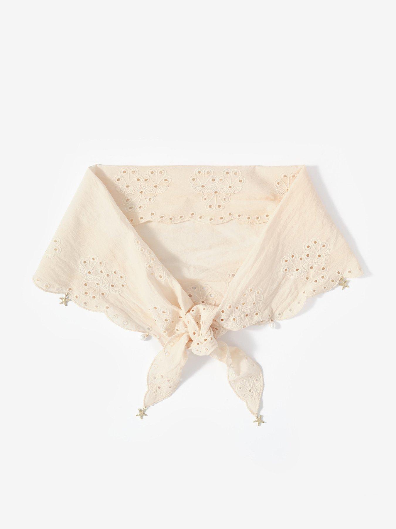 Mint Velvet Cream Charm Broderie Scarf