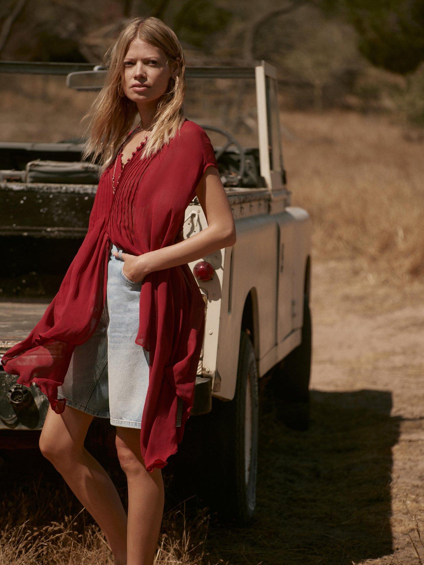 Image 3 of 5 of Mint Velvet Burgundy Tunic Top