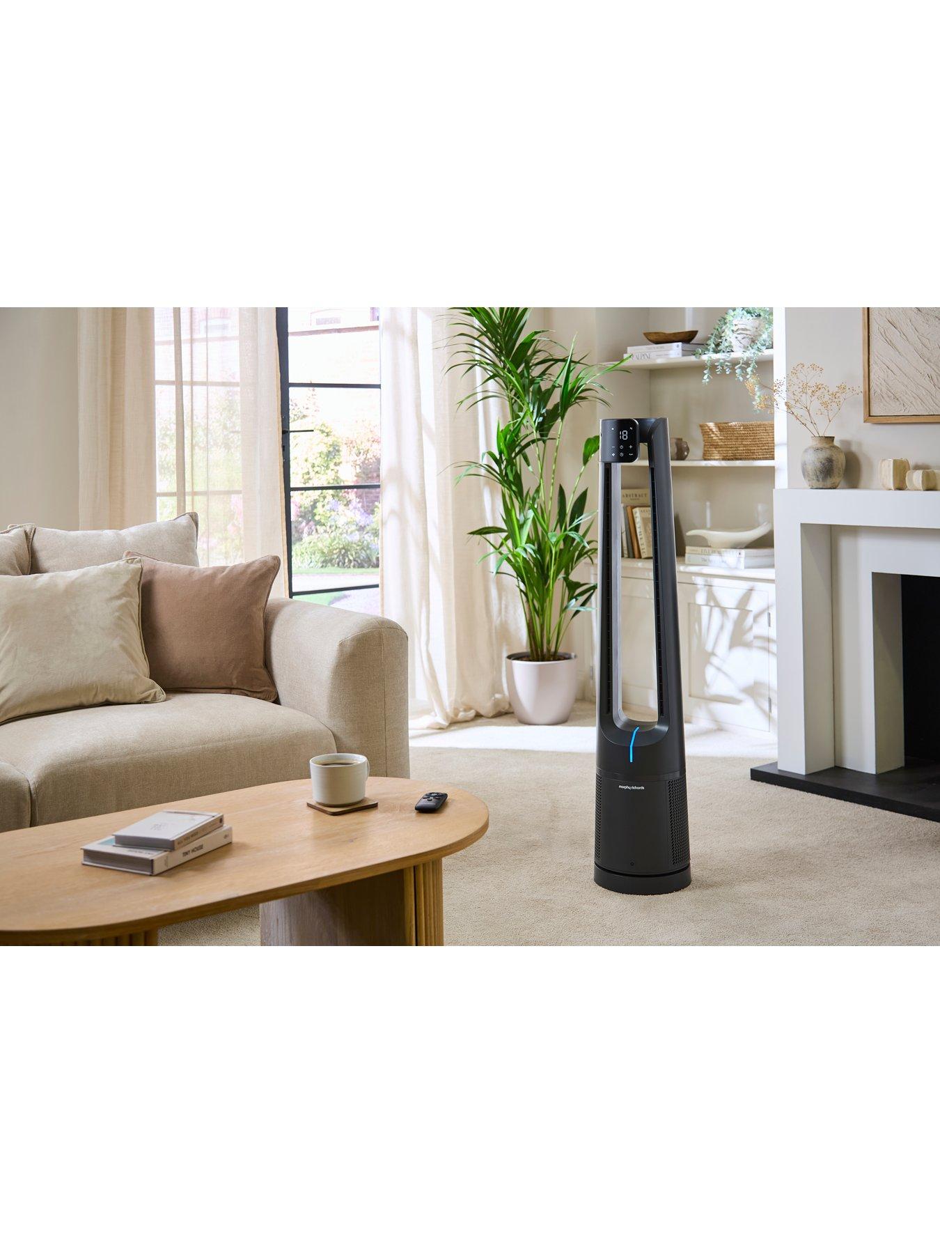Image 2 of 8 of Morphy Richards AirFlex 42" Bladeless Tower Fan & Air Purifier with Remote Control - Grey