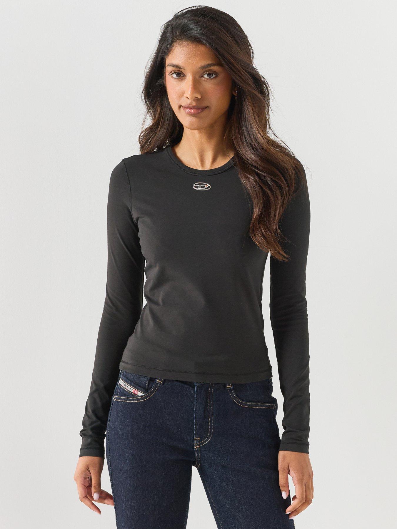 Diesel Long Sleeve T-Shirt, Black, Size Xl, Women - Image 2