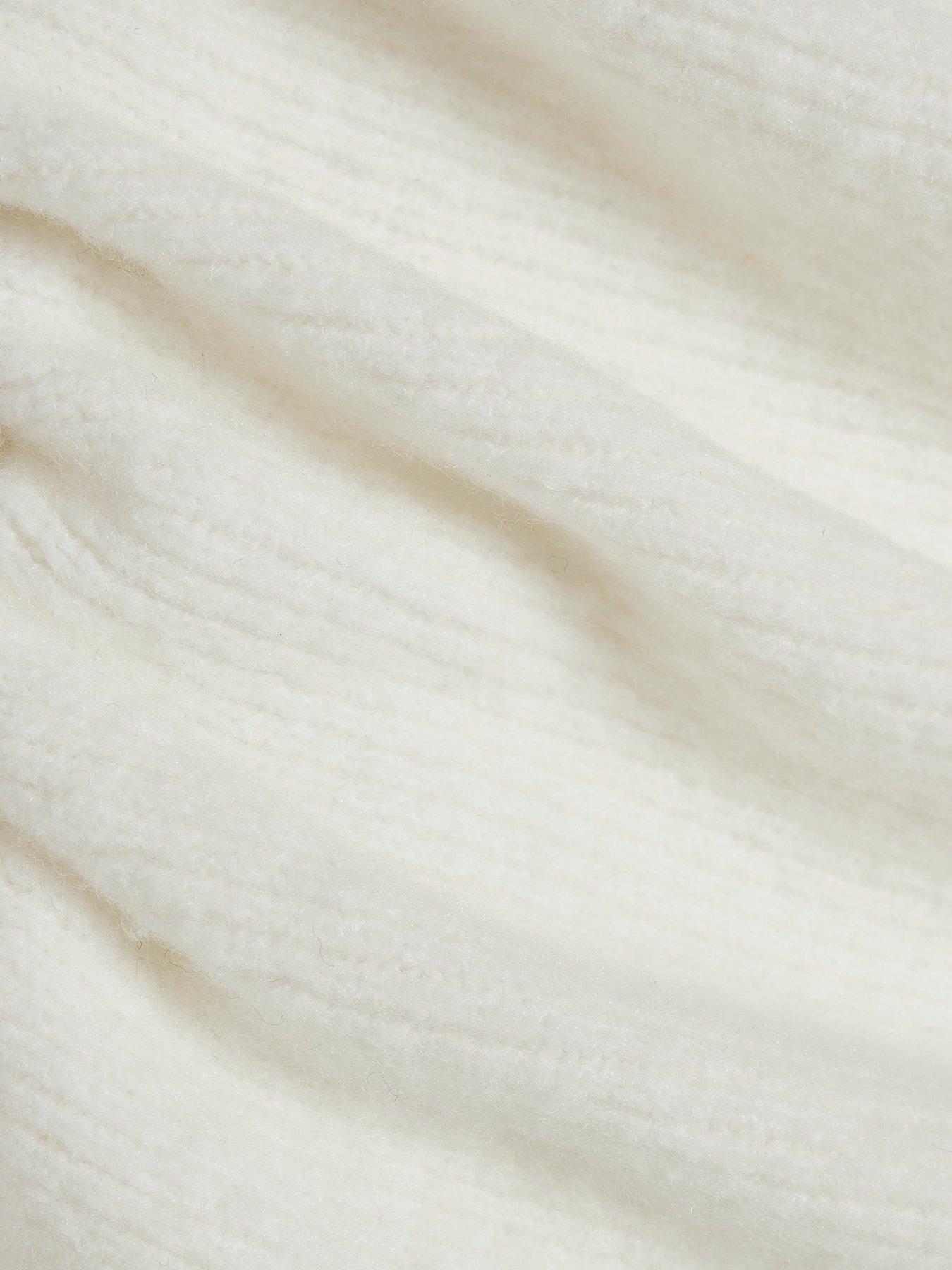 Image 6 of 6 of River Island Womens Bardot Gathered Cotton Jumper - Cream