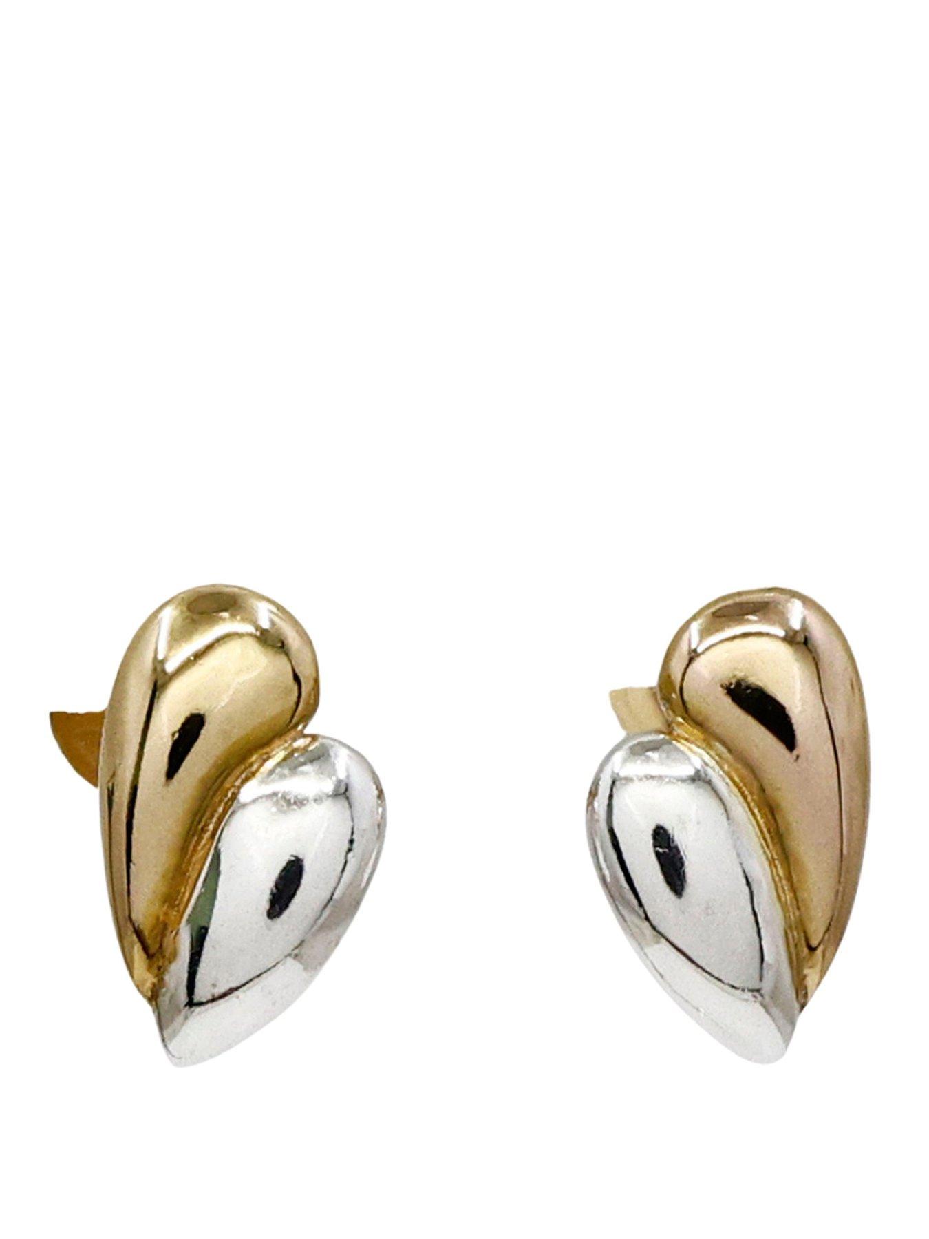 The Edit Hs Teardrop Sterling Silver And 18Ct Gold Plated Double Teardrop Stud Earrings - Two Tone
