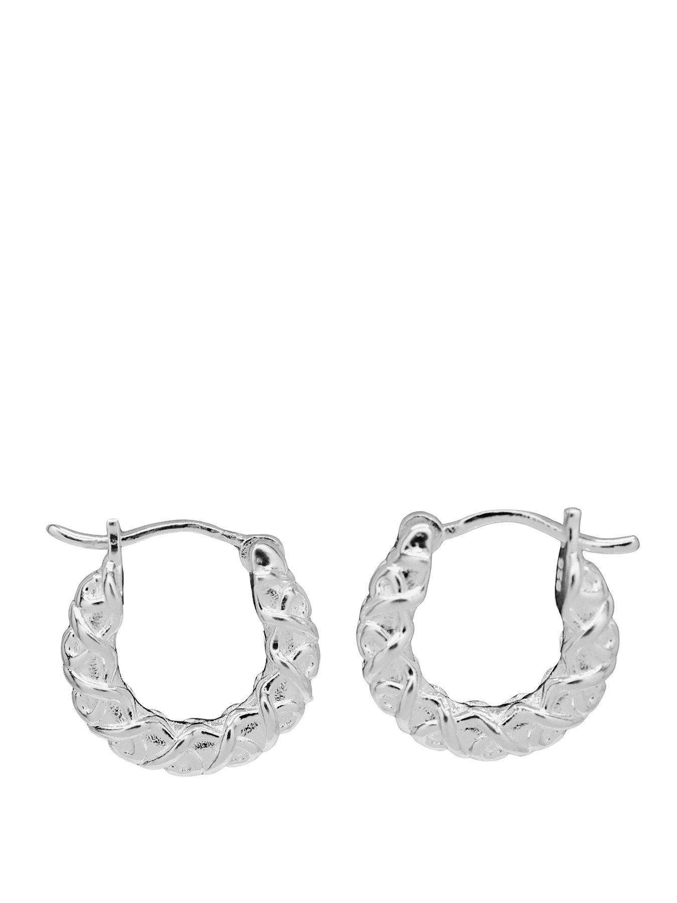 The Edit HS Edit CHAINS Sterling Silver Chunky Textured Hoop Earrings