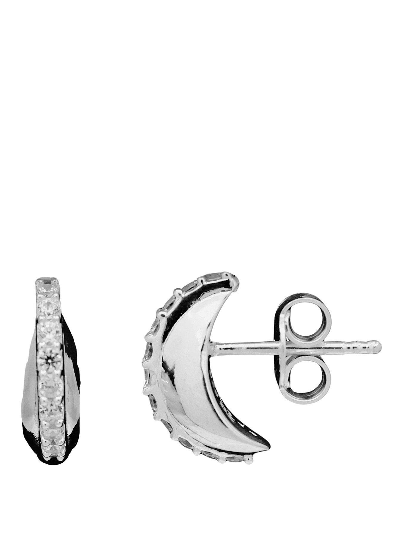 The Edit HS Edit TEARDROP Sterling Silver & Cubic Zirconia Chunky Drop Stud Earrings