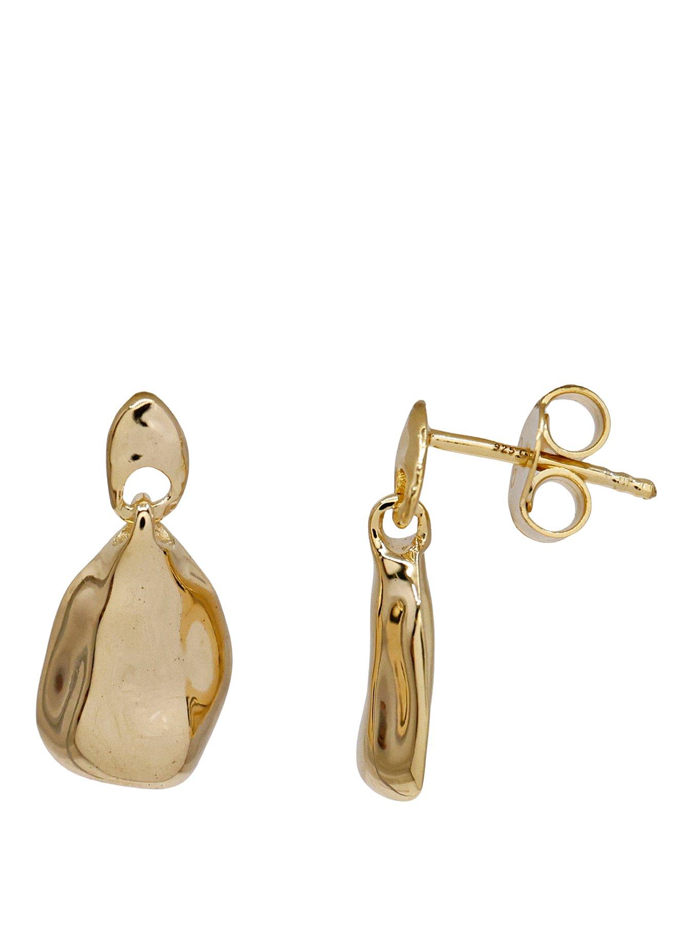 The Edit HS Edit MOLTEN 18ct Yellow Gold Plated Moulded Pebble Drop Earrings